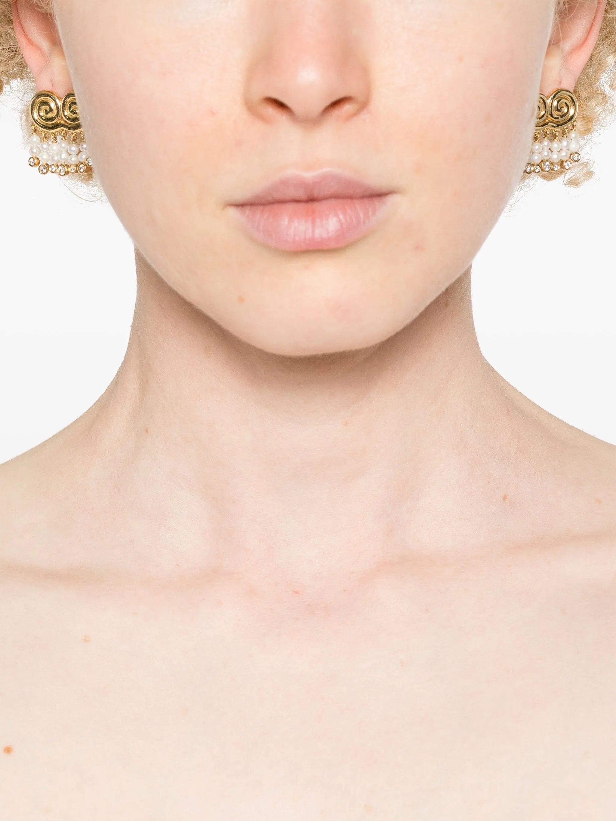 18kt yellow gold Agni pearls and diamonds earrings