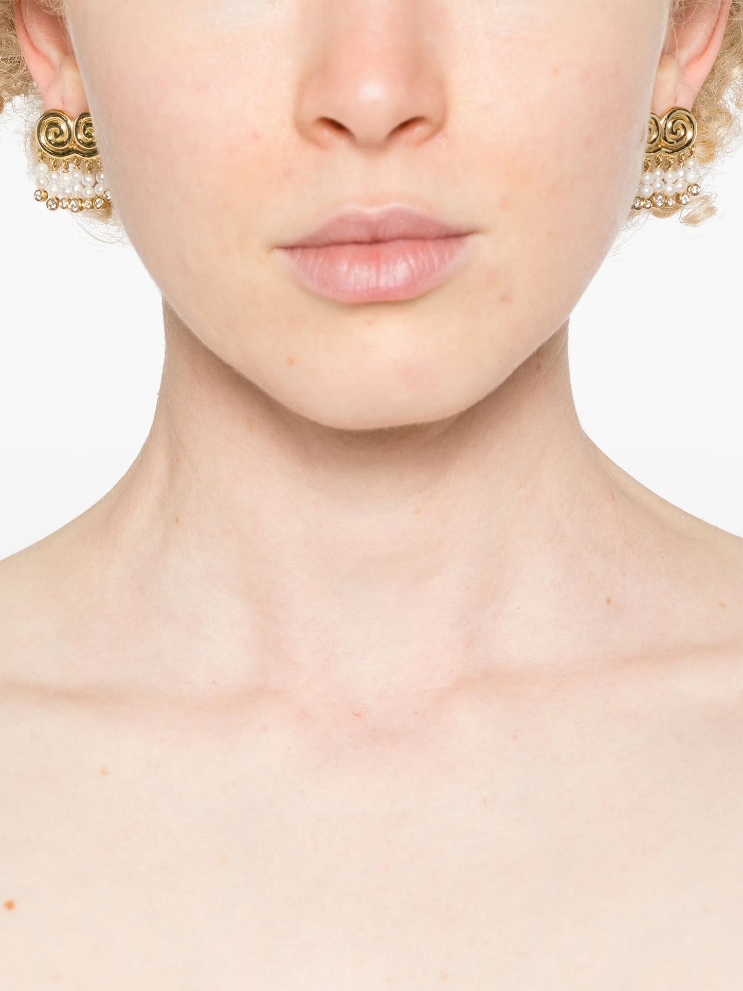 18kt yellow gold Agni pearls and diamonds earrings