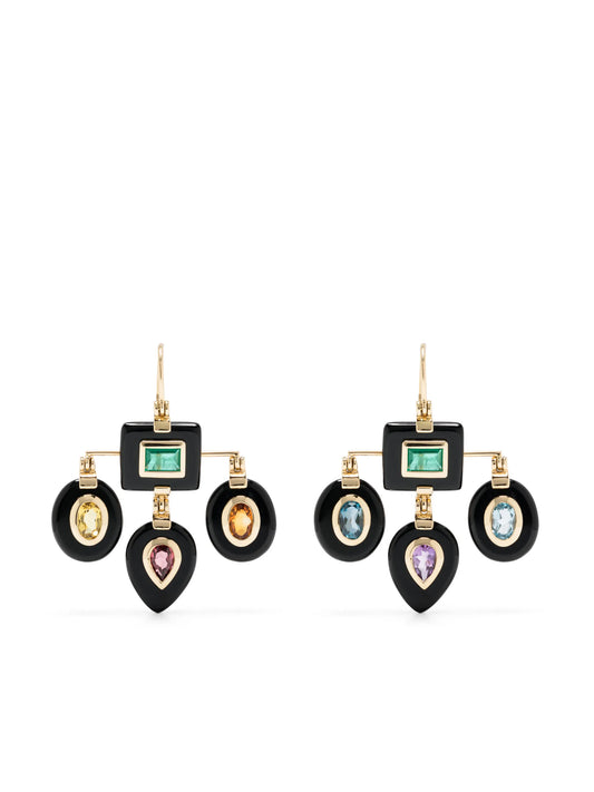 18kt yellow gold Seven Chakras earrings
