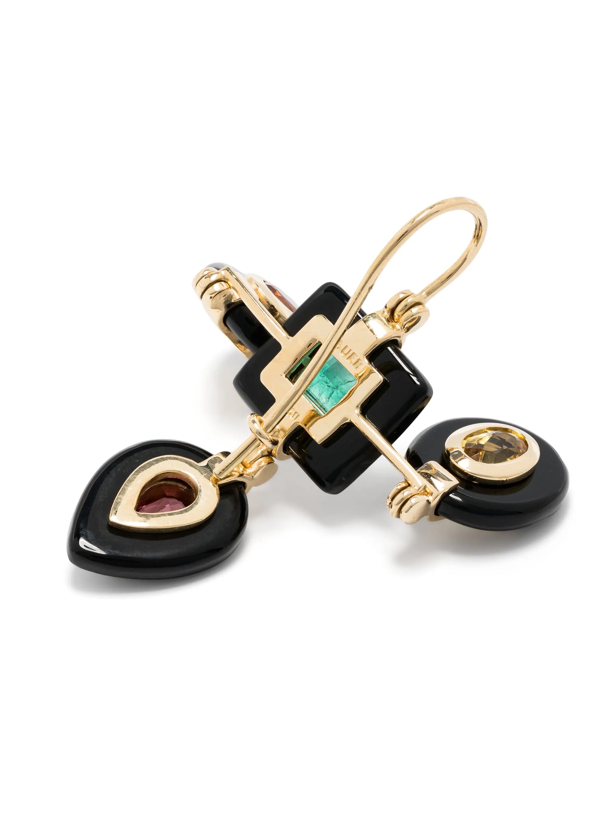 18kt yellow gold Seven Chakras earrings