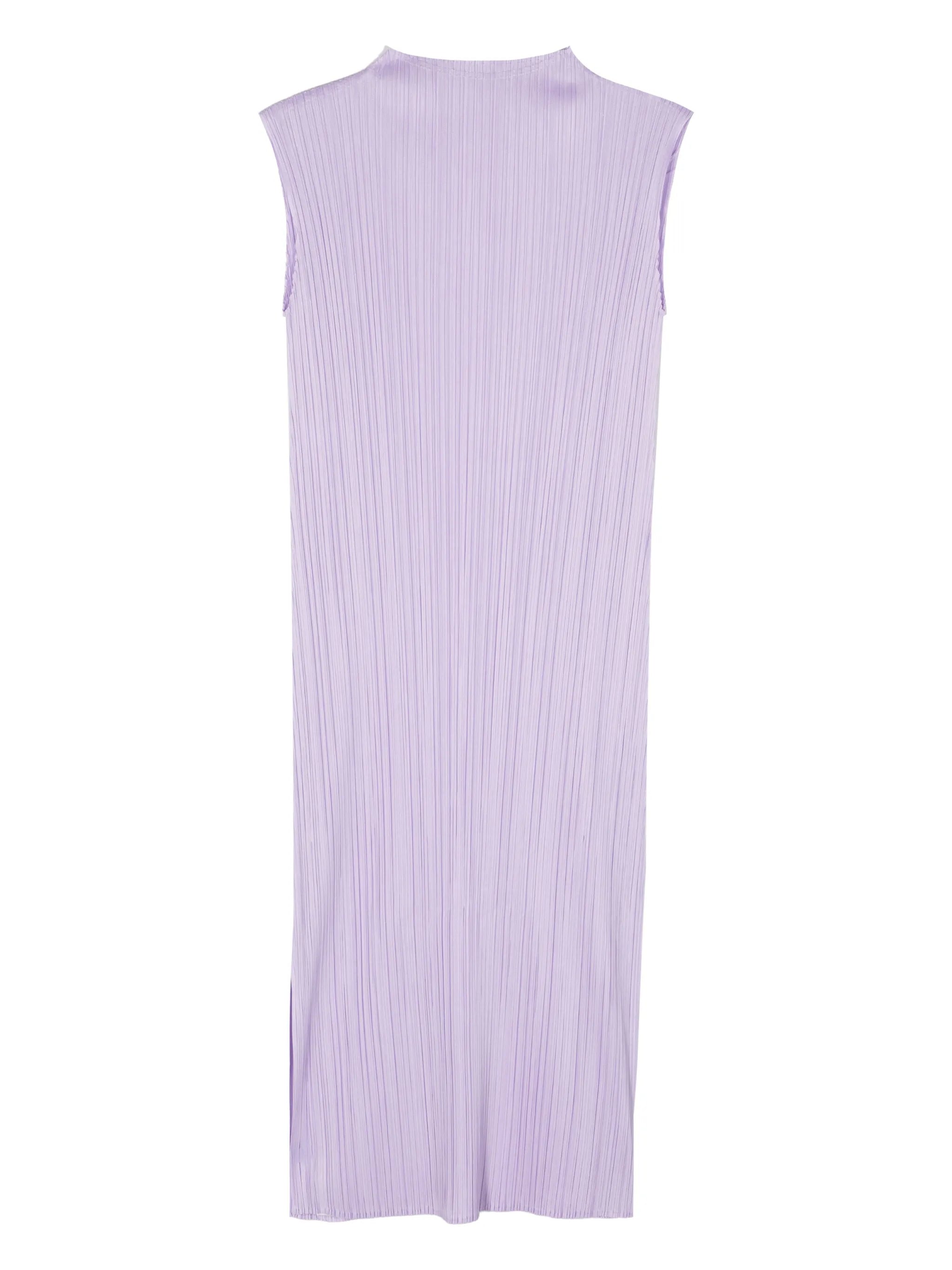 mock-neck plissé midi dress