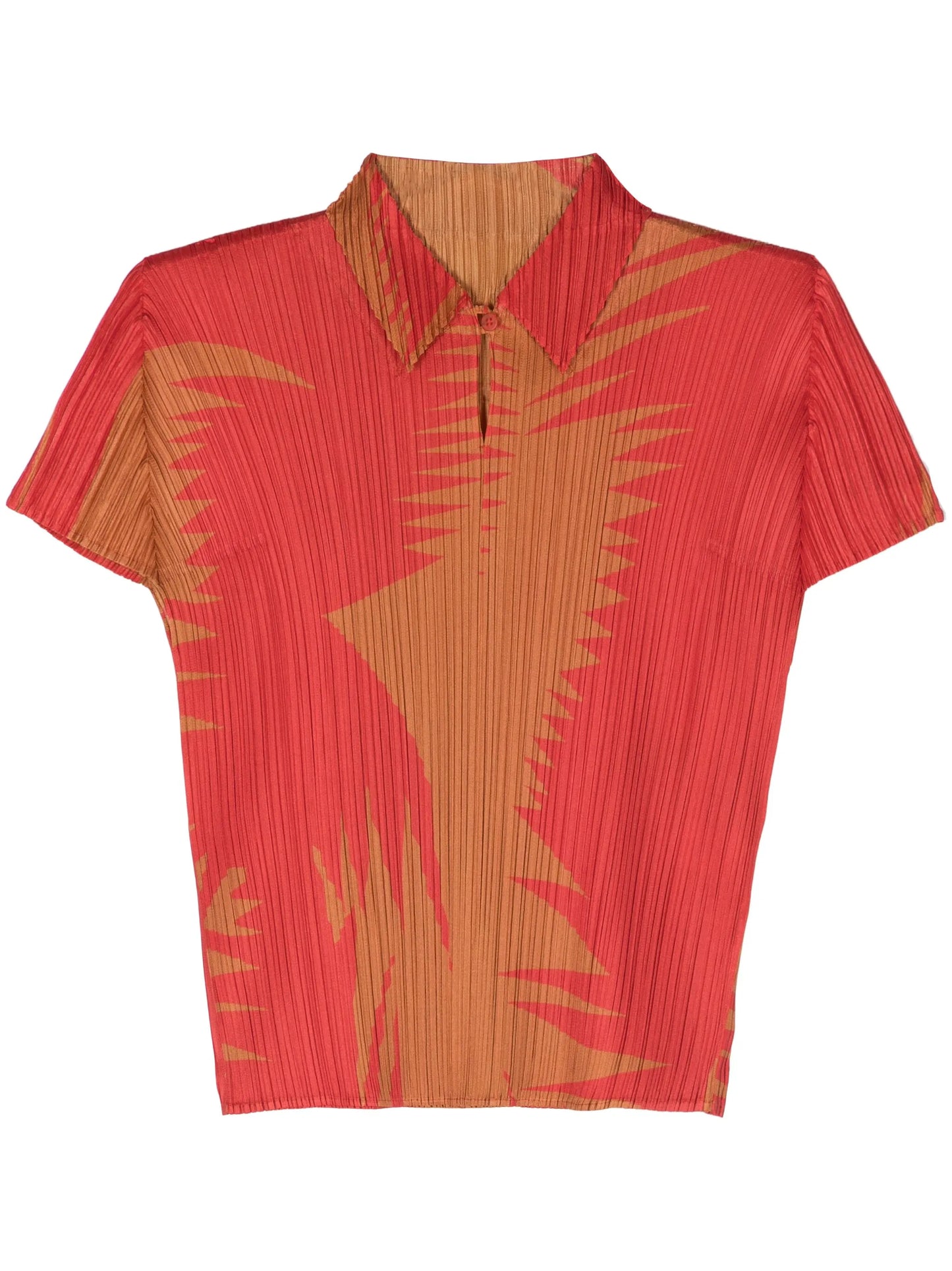 abstract-print plissé blouse