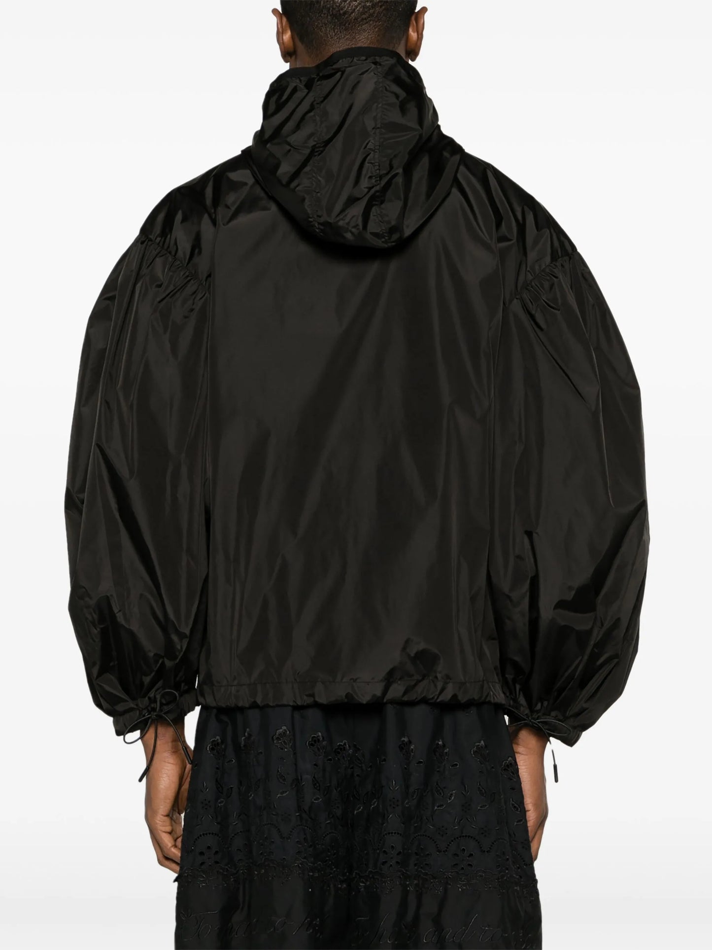 floral-appliqué hooded jacket