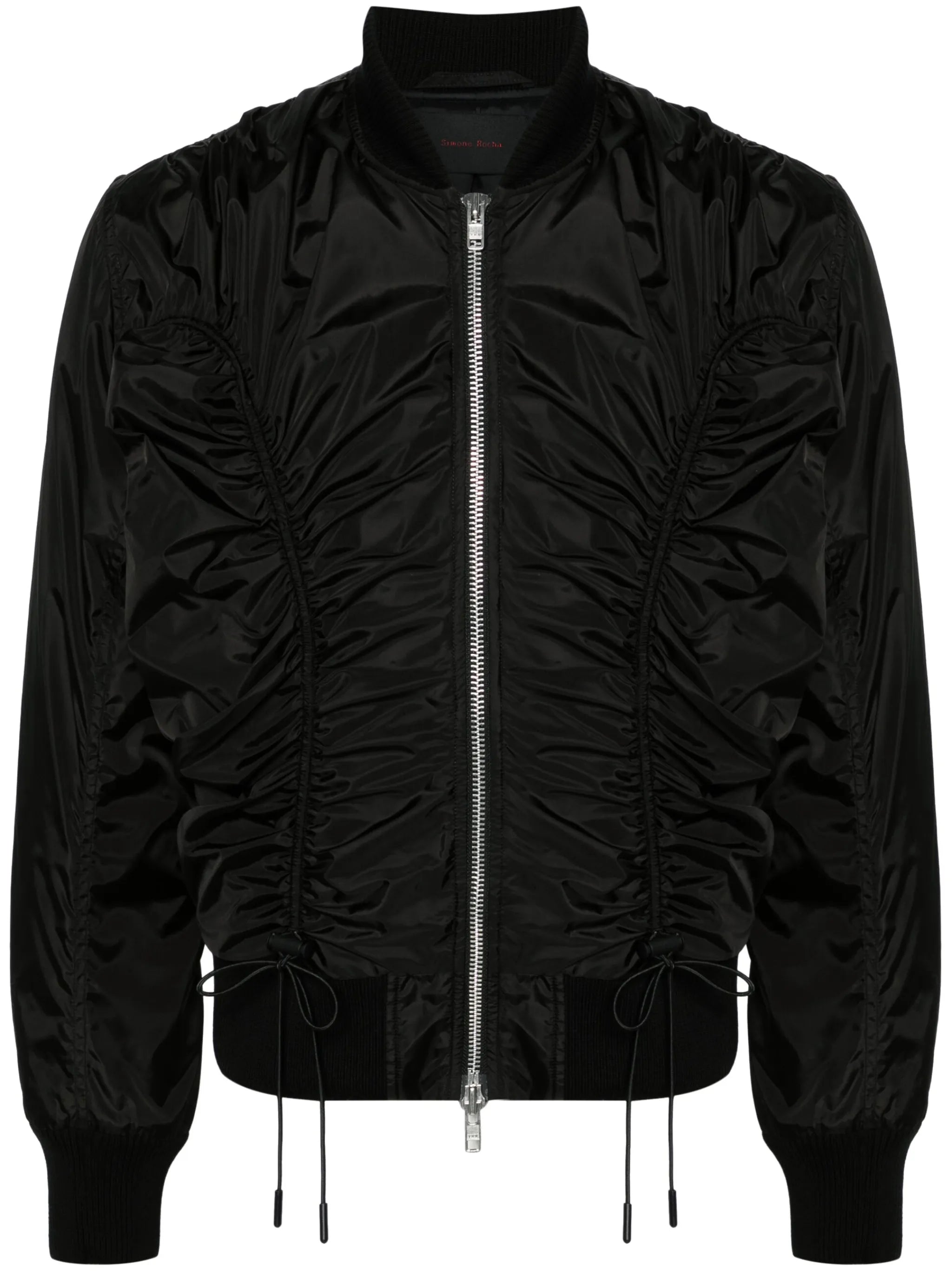 ruched bomber jacket