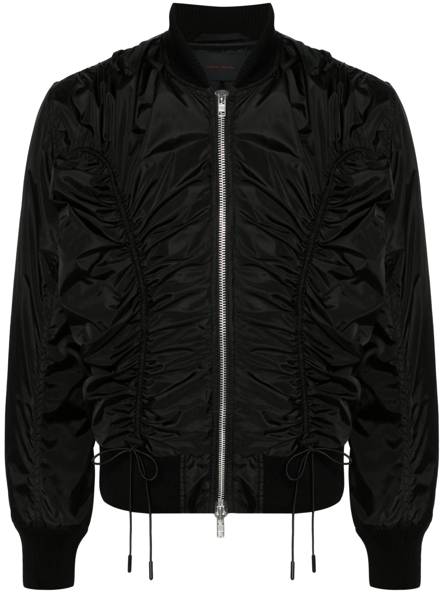 ruched bomber jacket