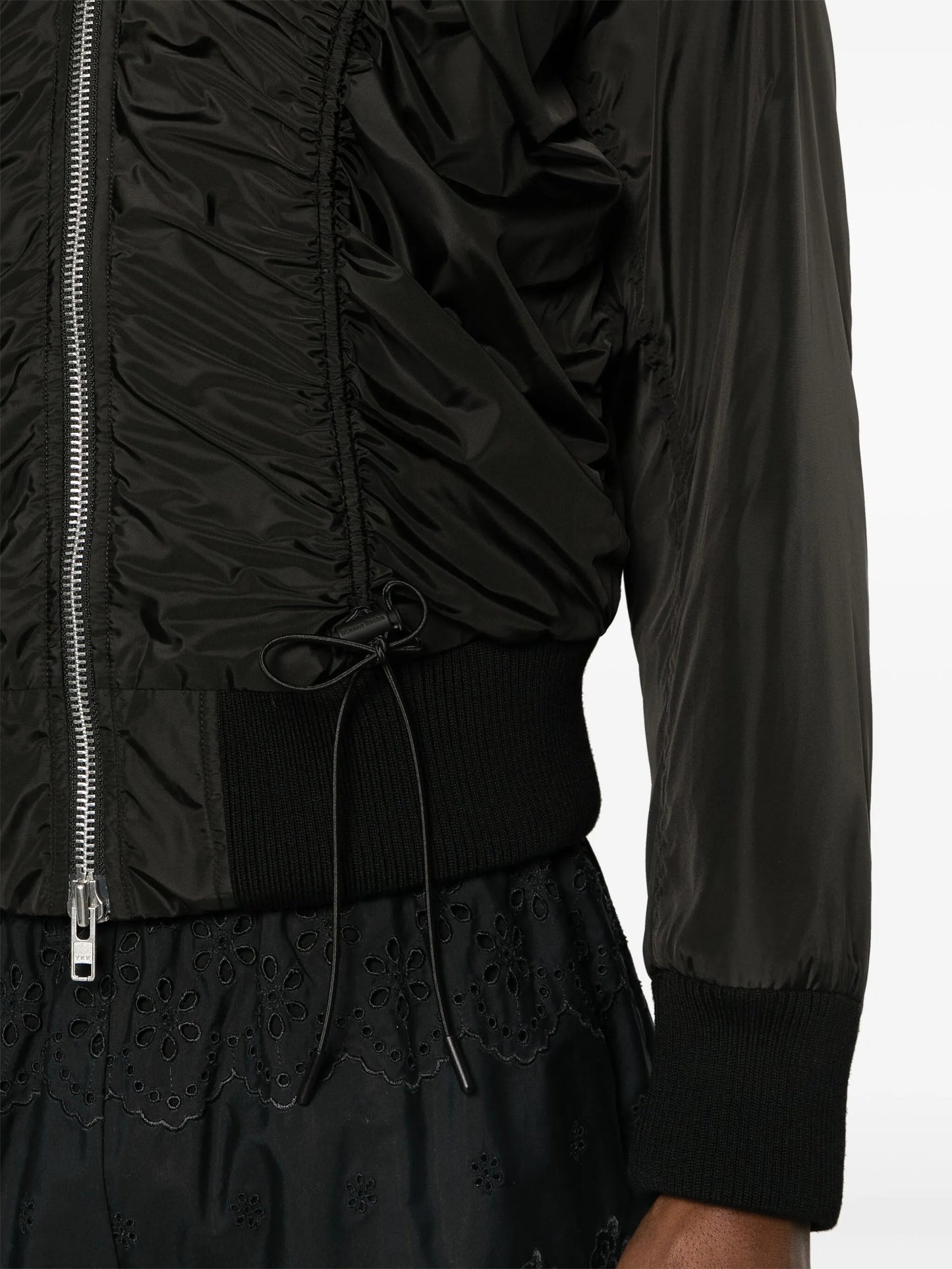 ruched bomber jacket