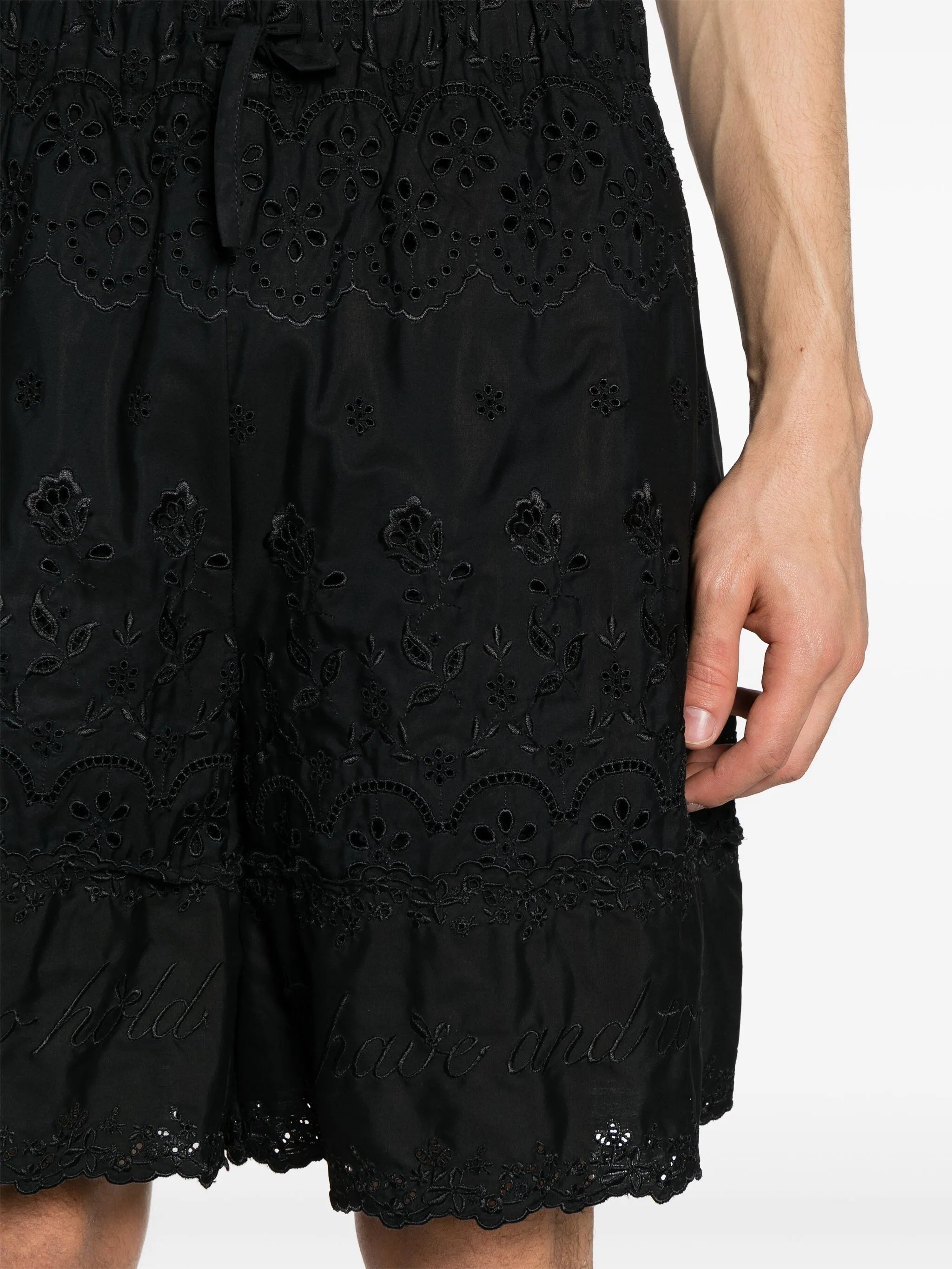 broderie-anglaise cotton shorts