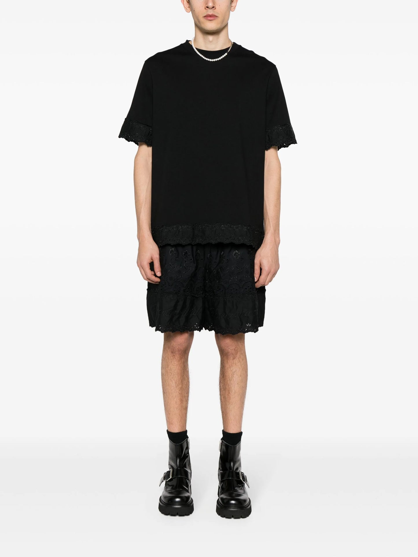 broderie-anglaise cotton shorts