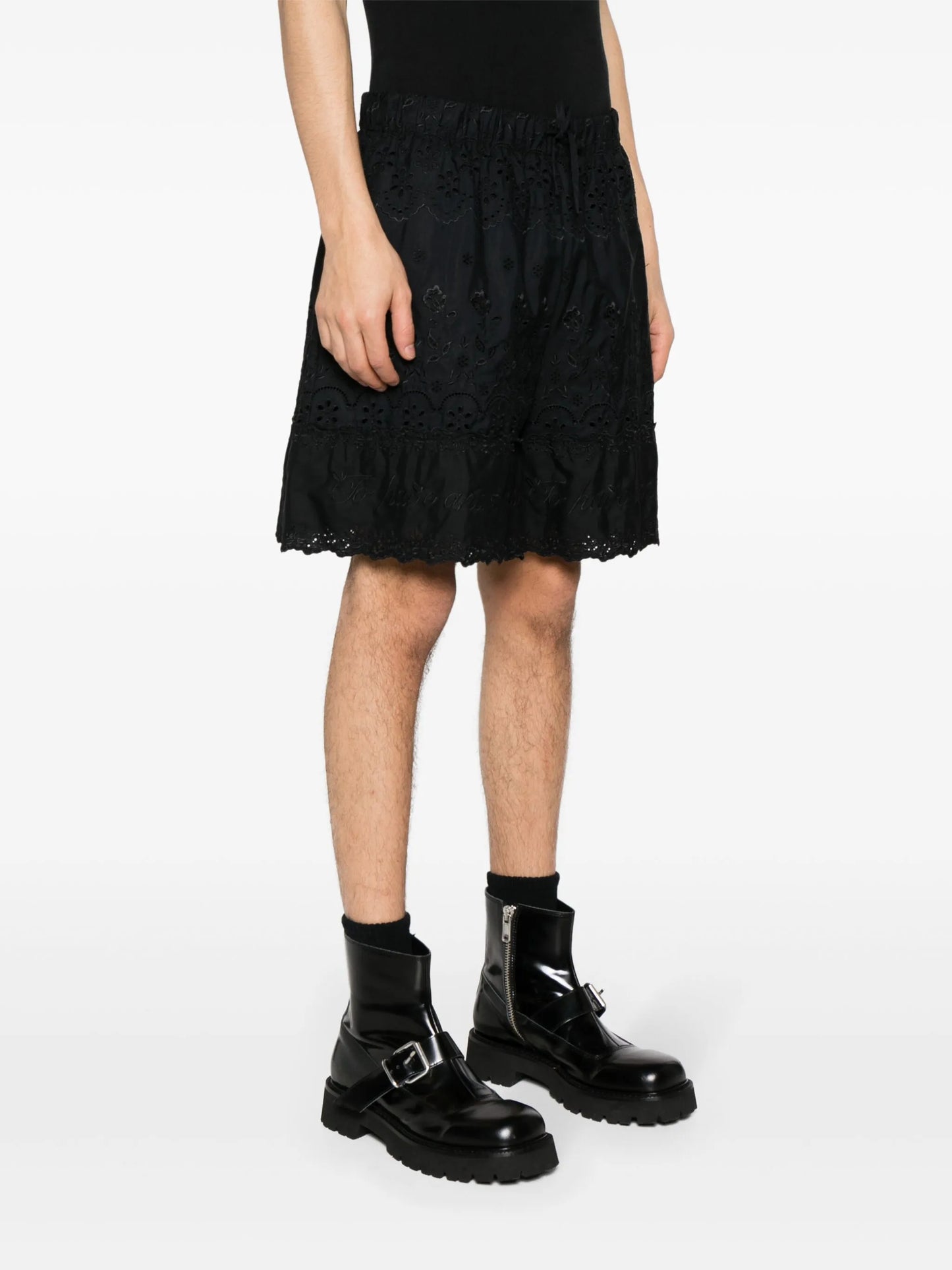 broderie-anglaise cotton shorts