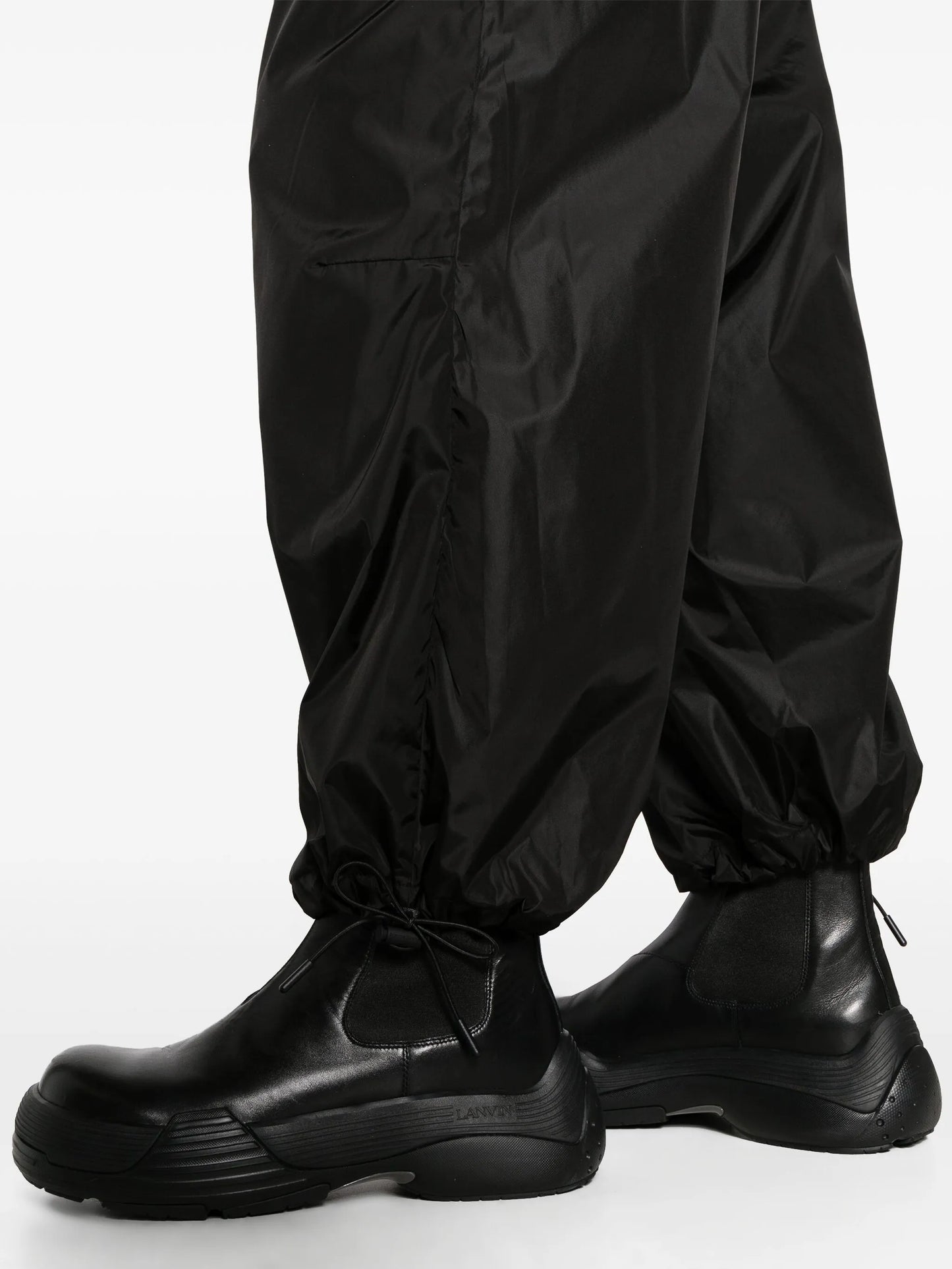 tapered-leg drawstring track pants