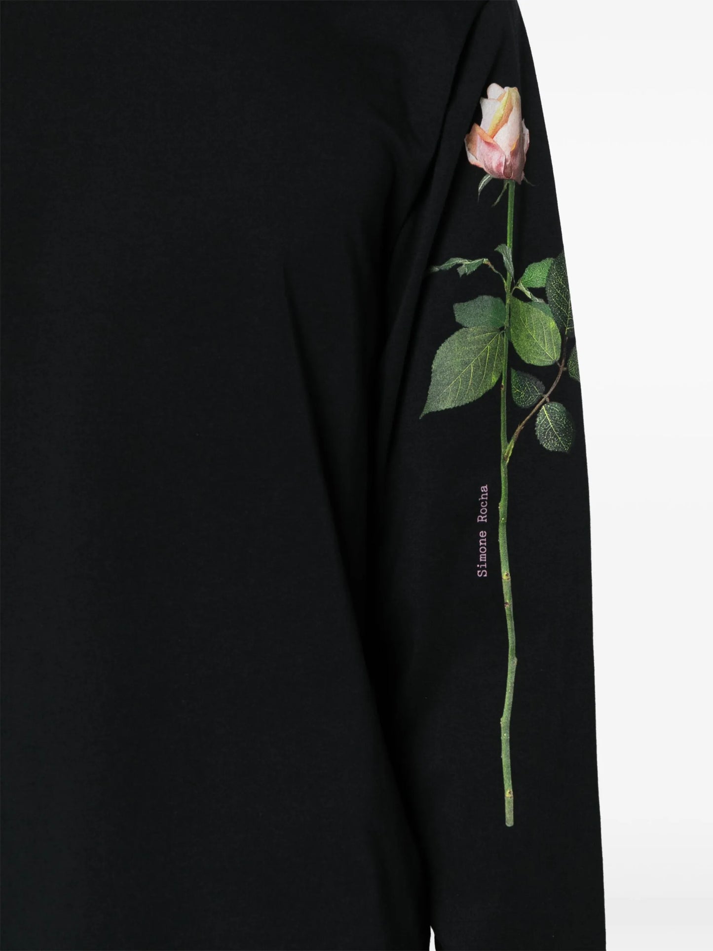 rose-print cotton T-shirt