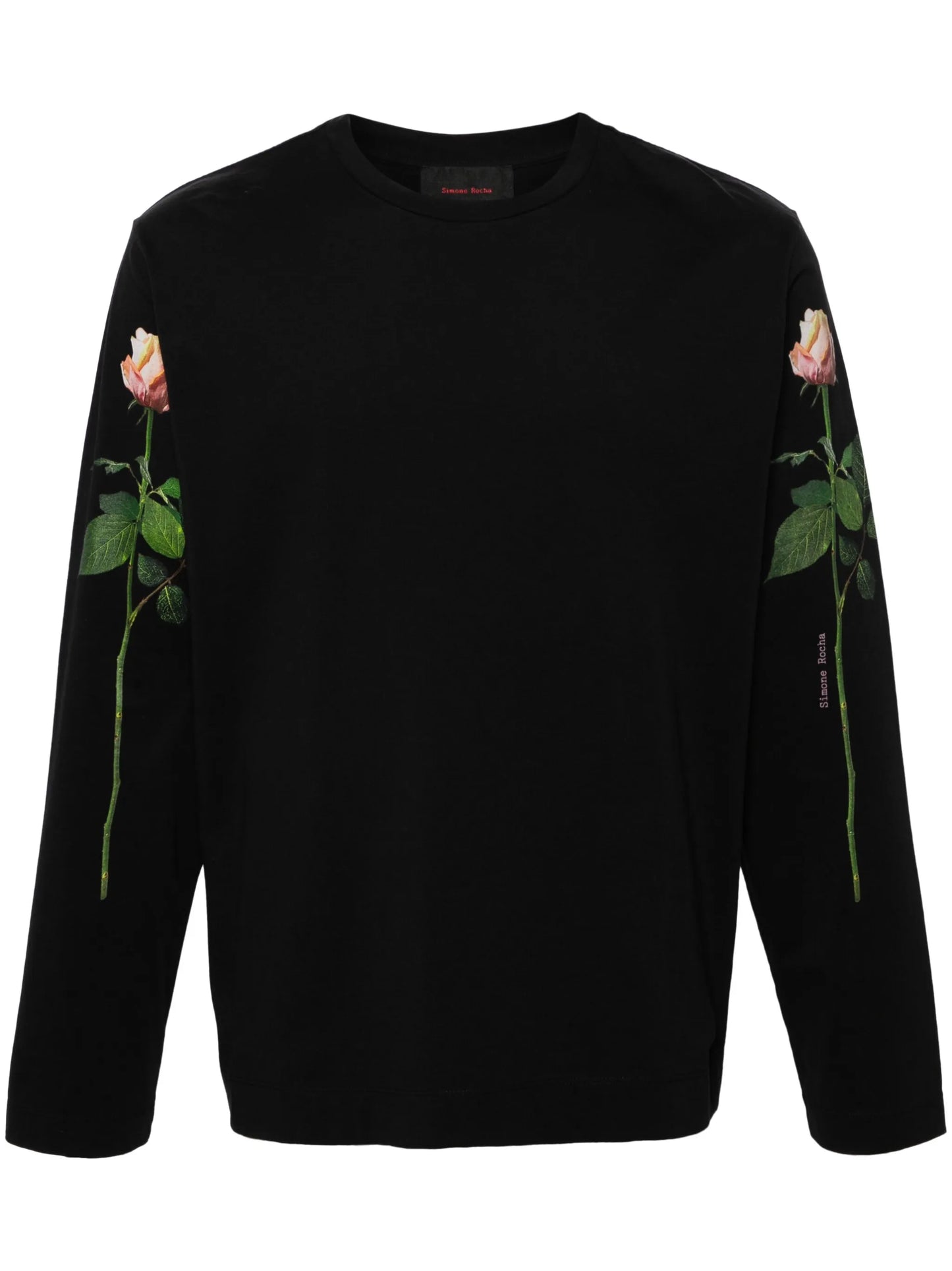 rose-print cotton T-shirt