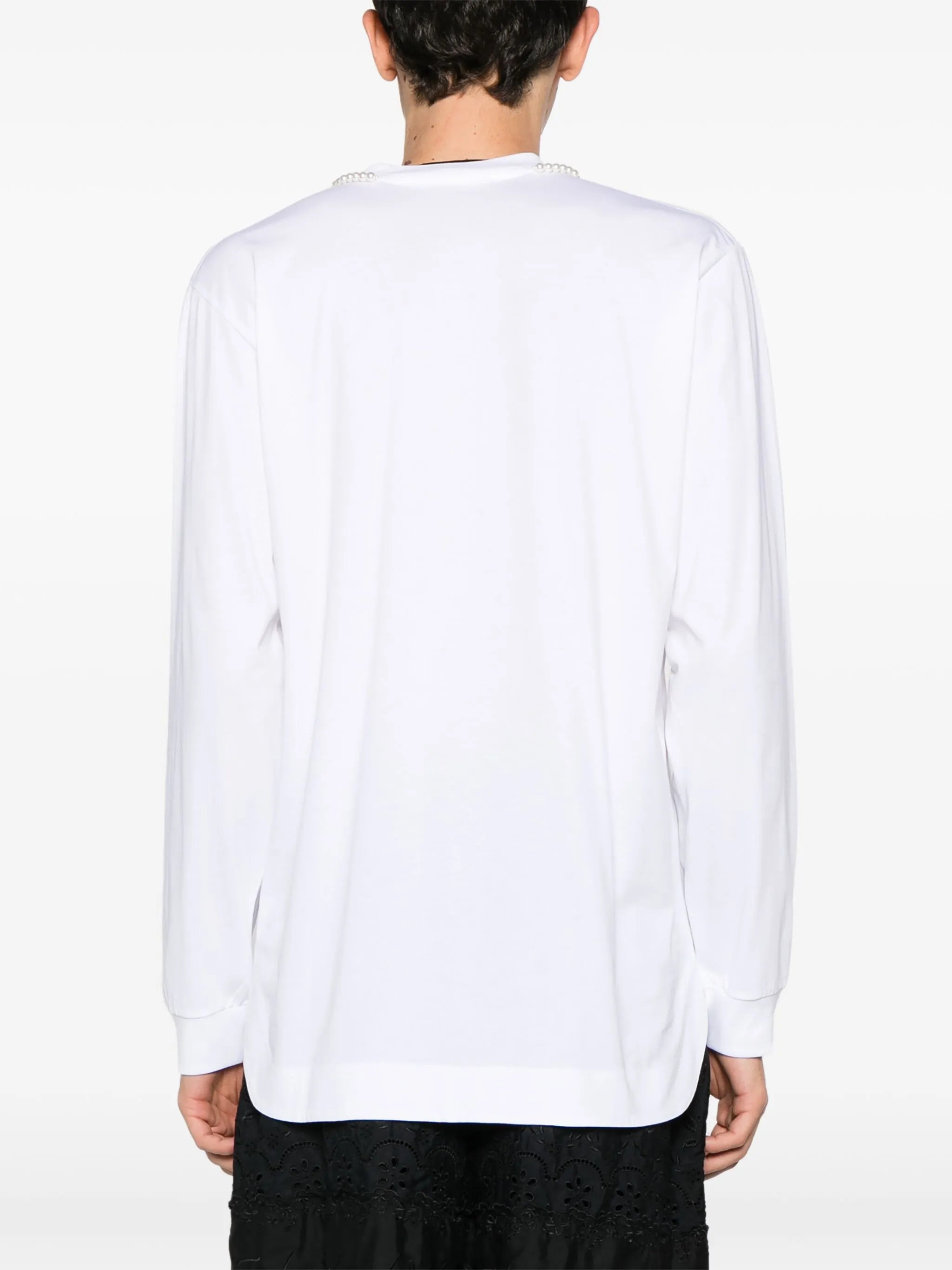 pleated cotton henley top