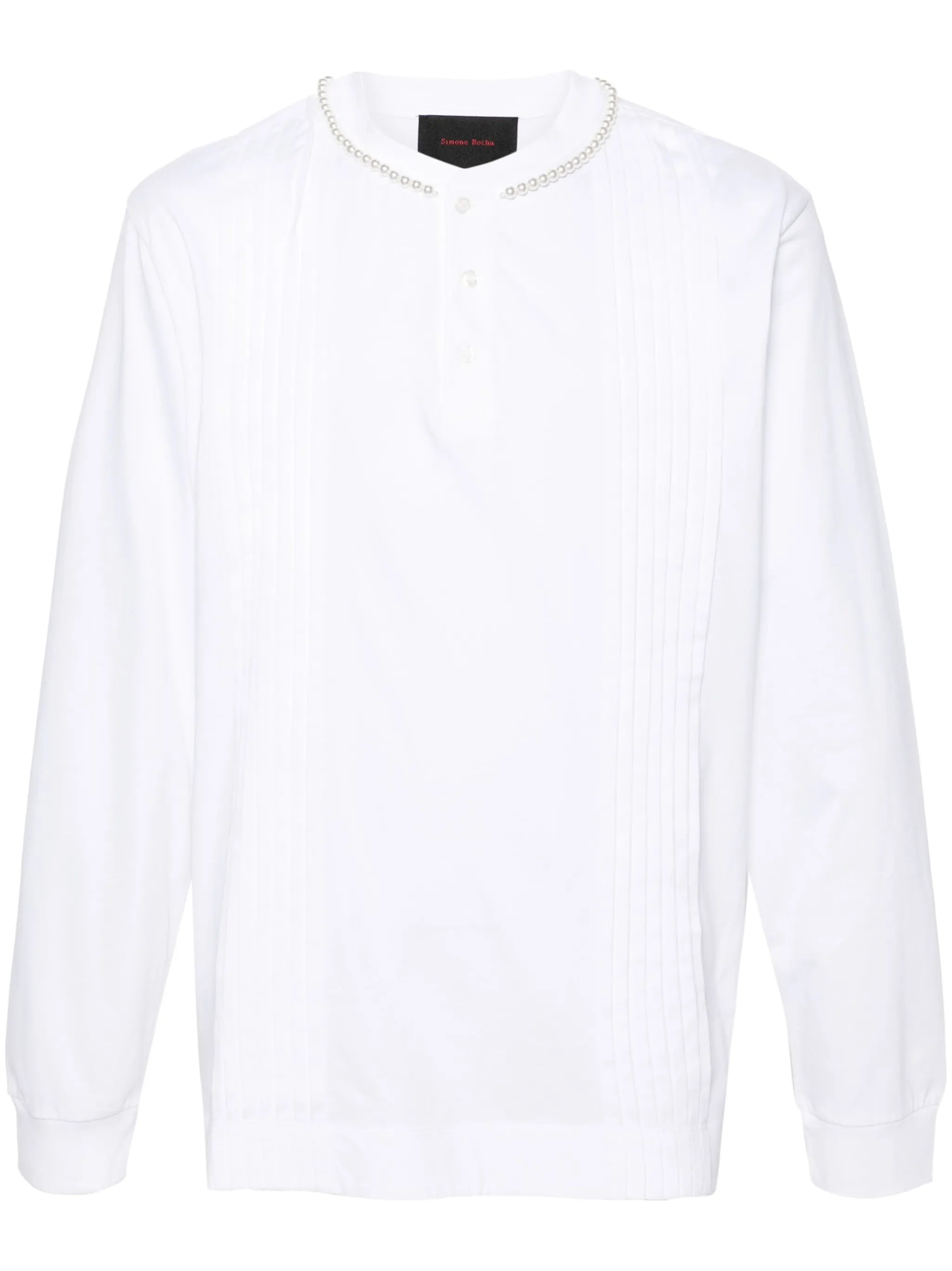 pleated cotton henley top
