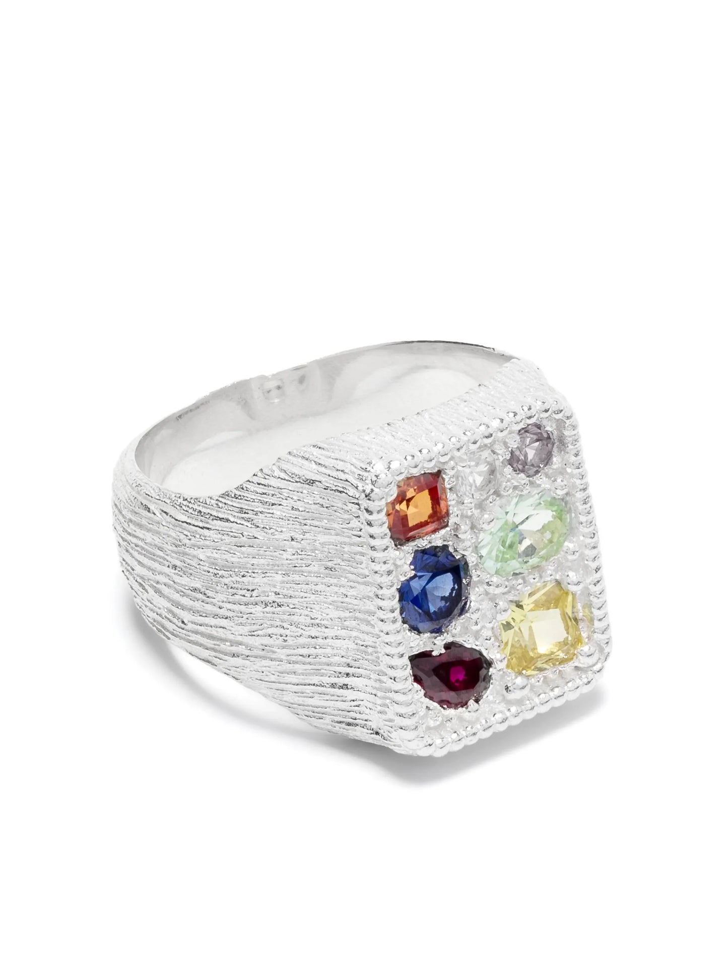 Cottage Garden multi-sapphire signet ring