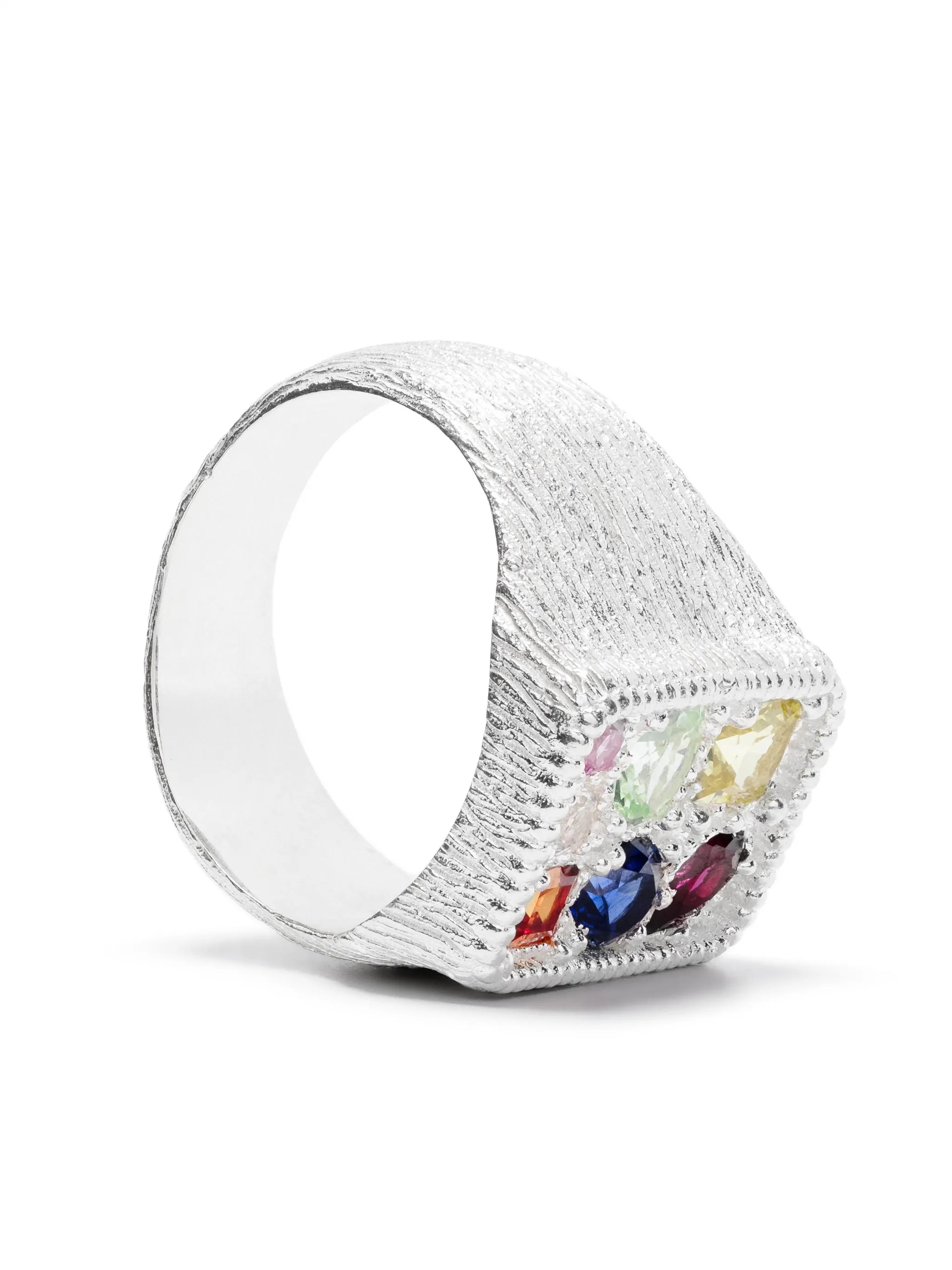 Cottage Garden multi-sapphire signet ring