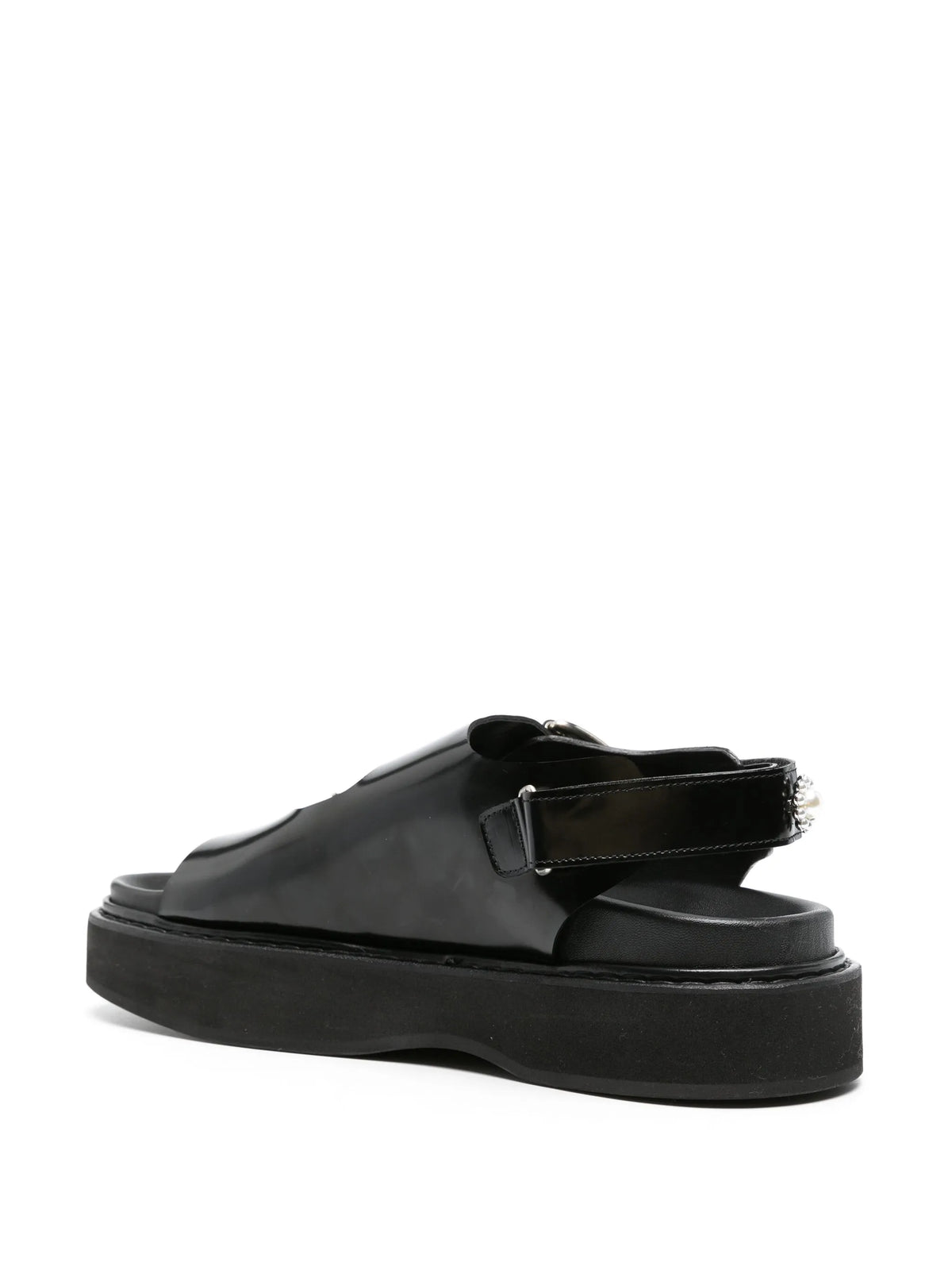 peral-detail leather flatform sandals