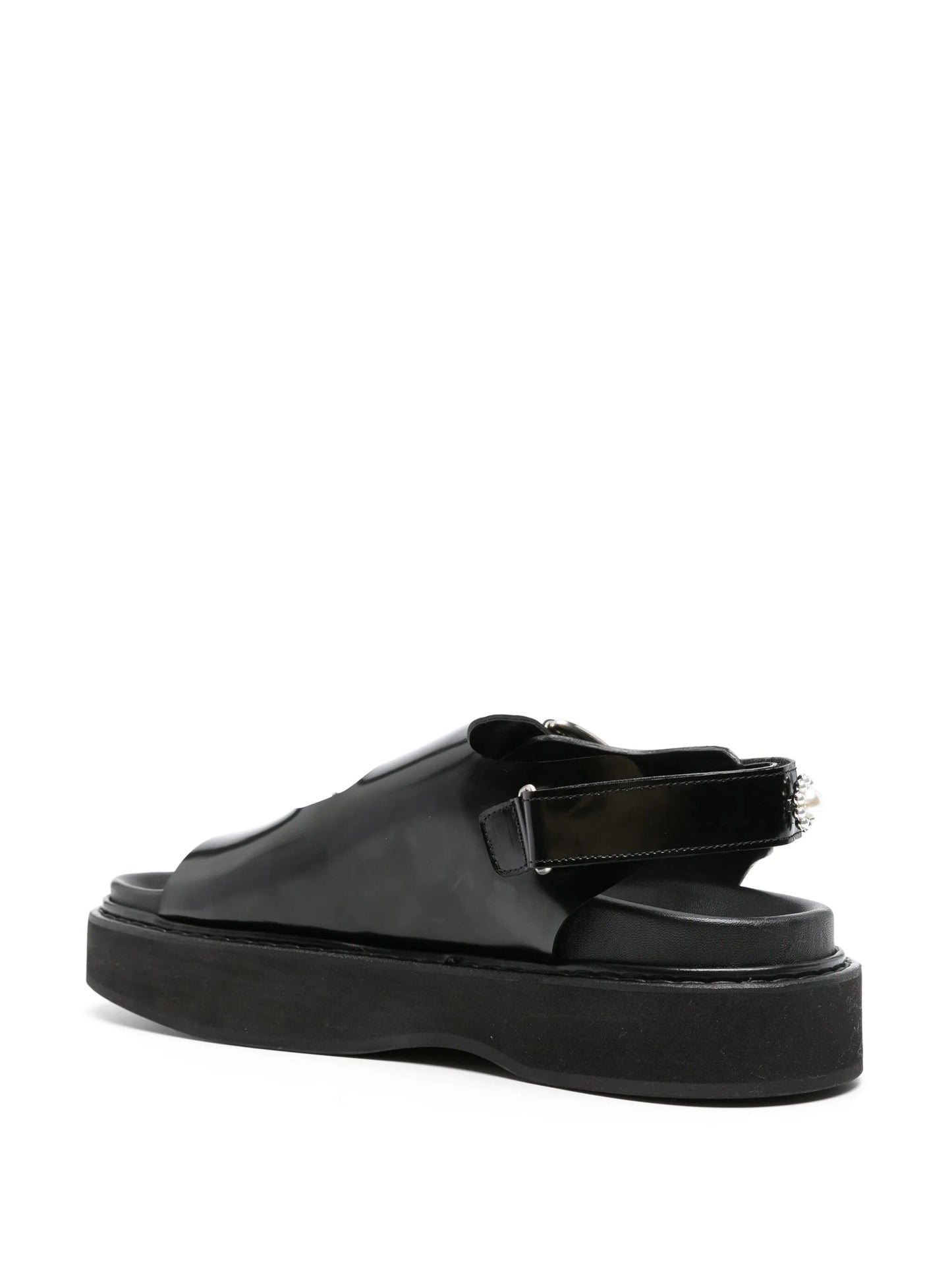 peral-detail leather flatform sandals