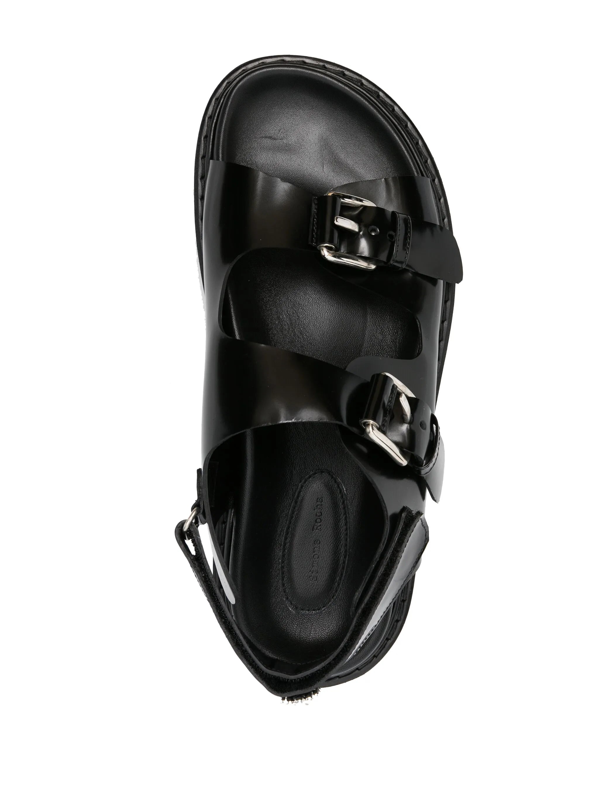 peral-detail leather flatform sandals