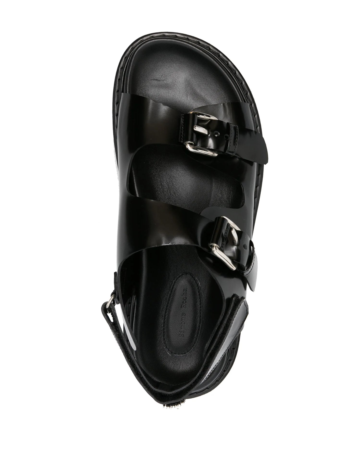 peral-detail leather flatform sandals