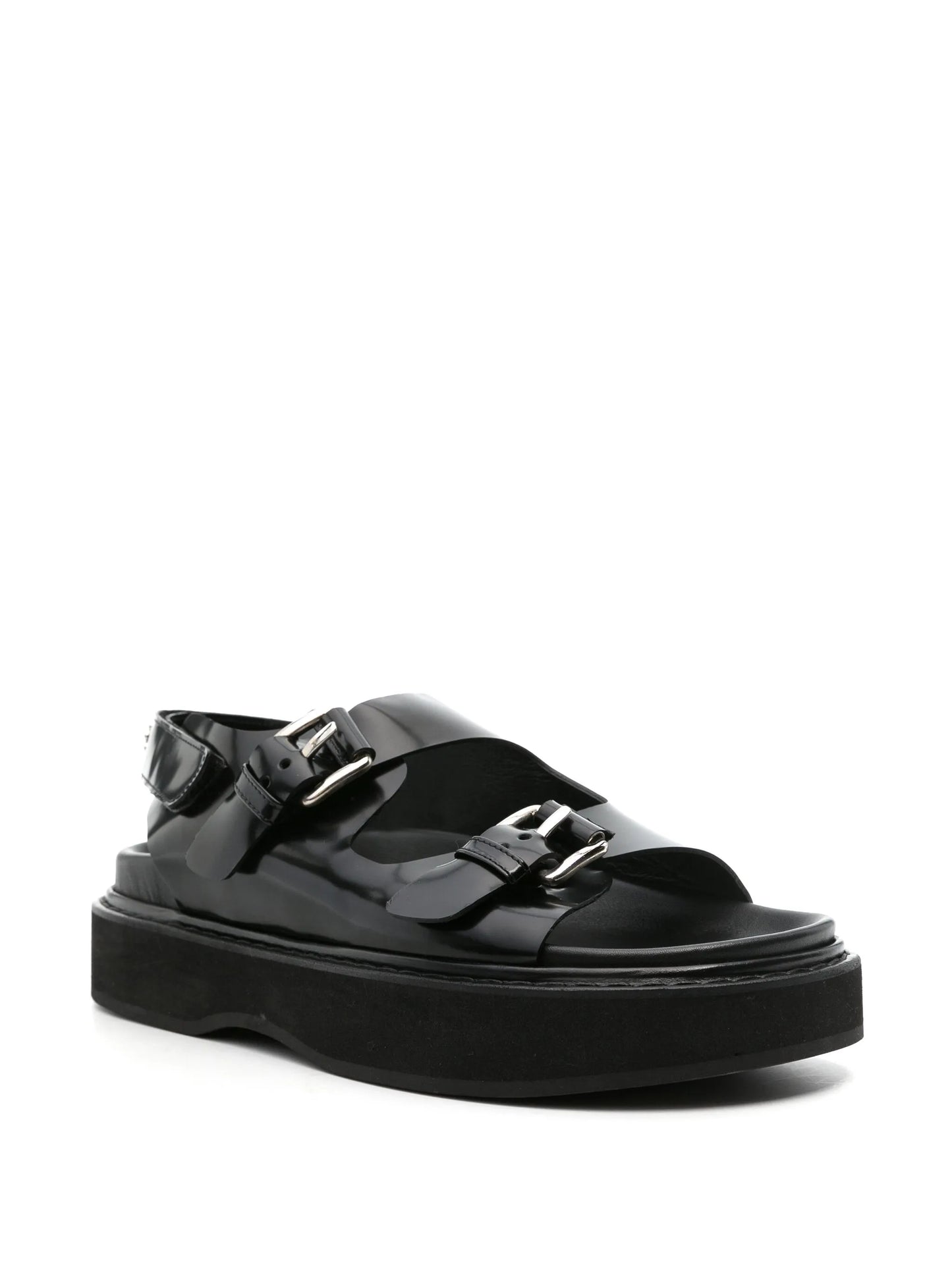 peral-detail leather flatform sandals