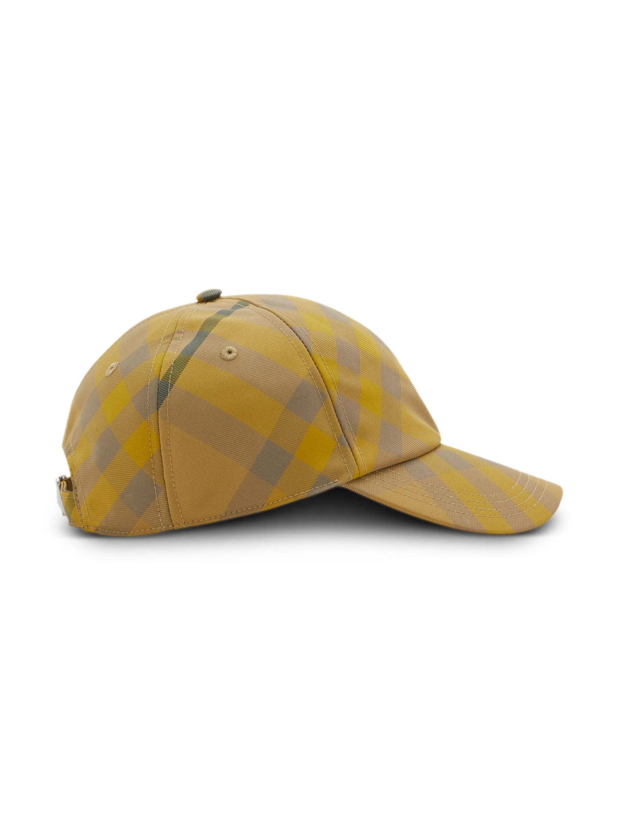 check-pattern cotton cap