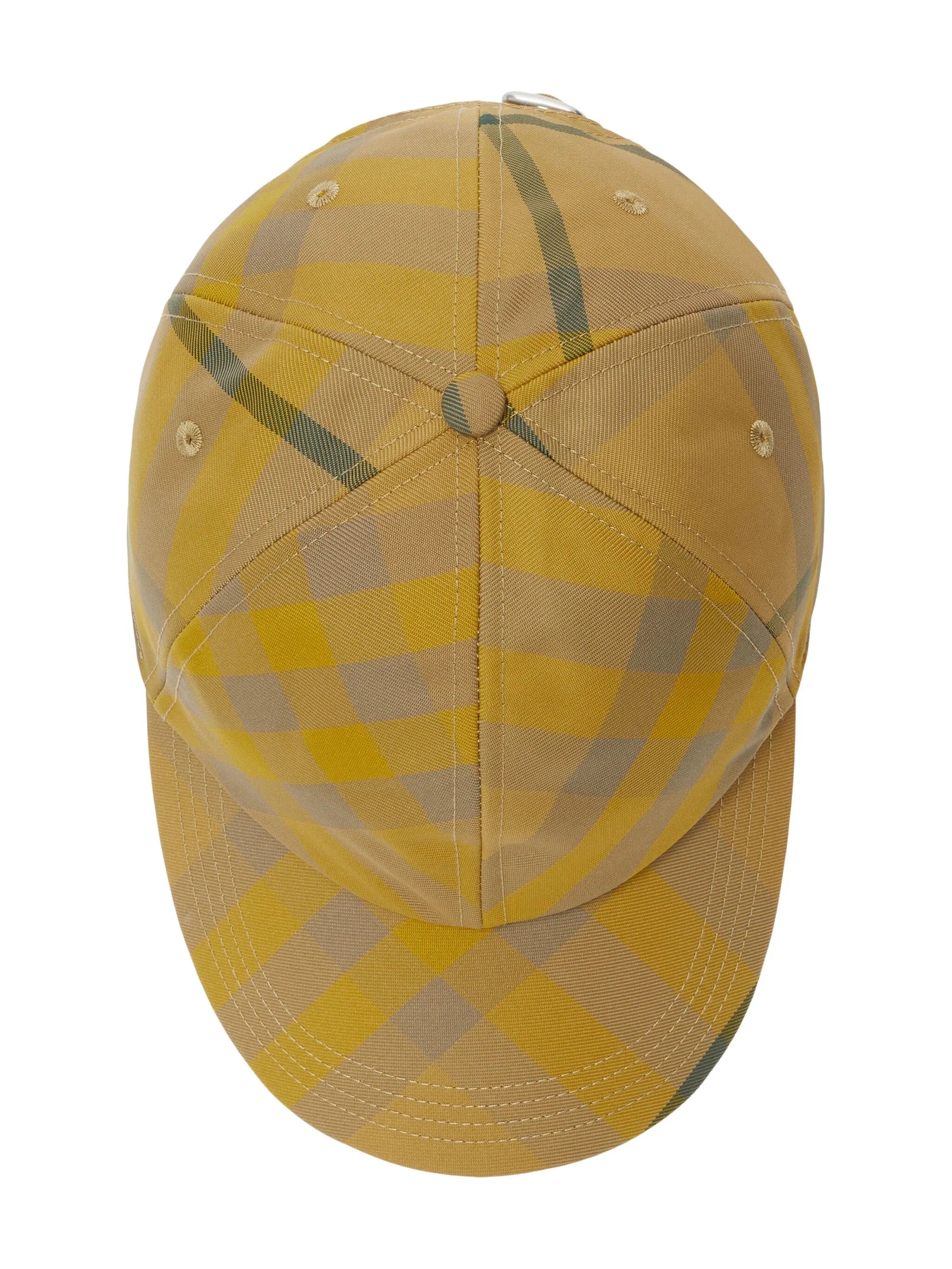 check-pattern cotton cap