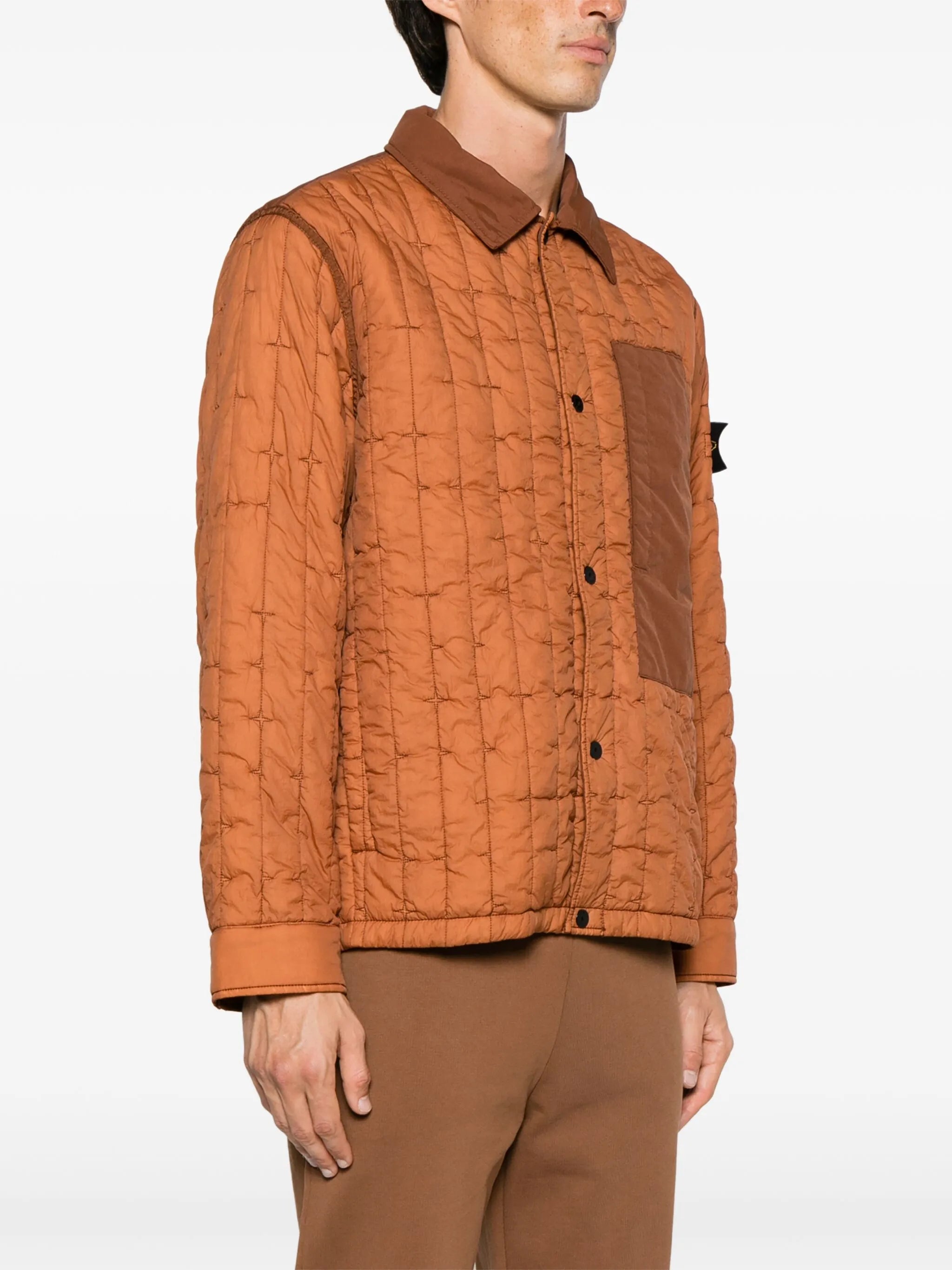 contrasting-panels quilted jacket