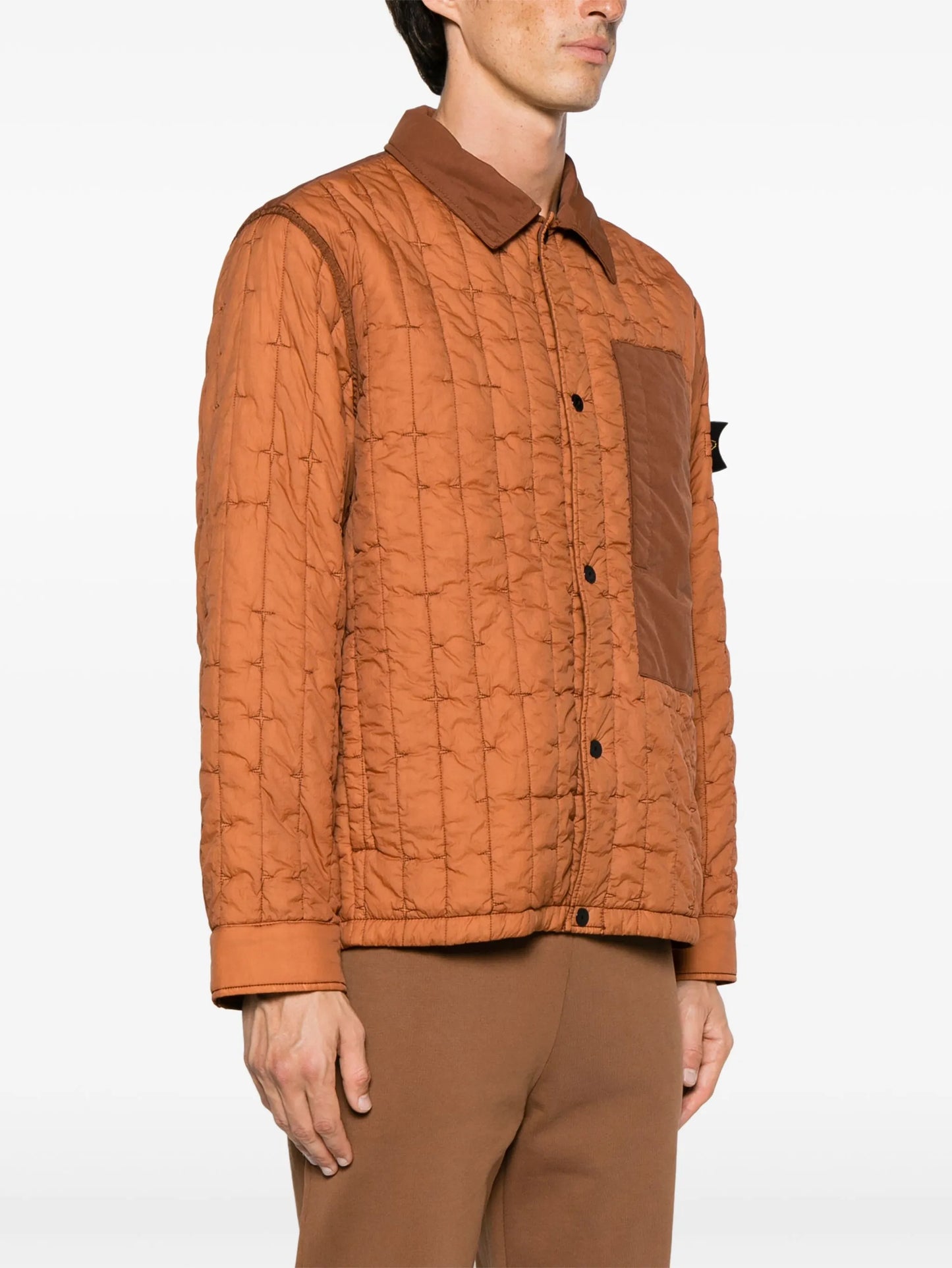 contrasting-panels quilted jacket