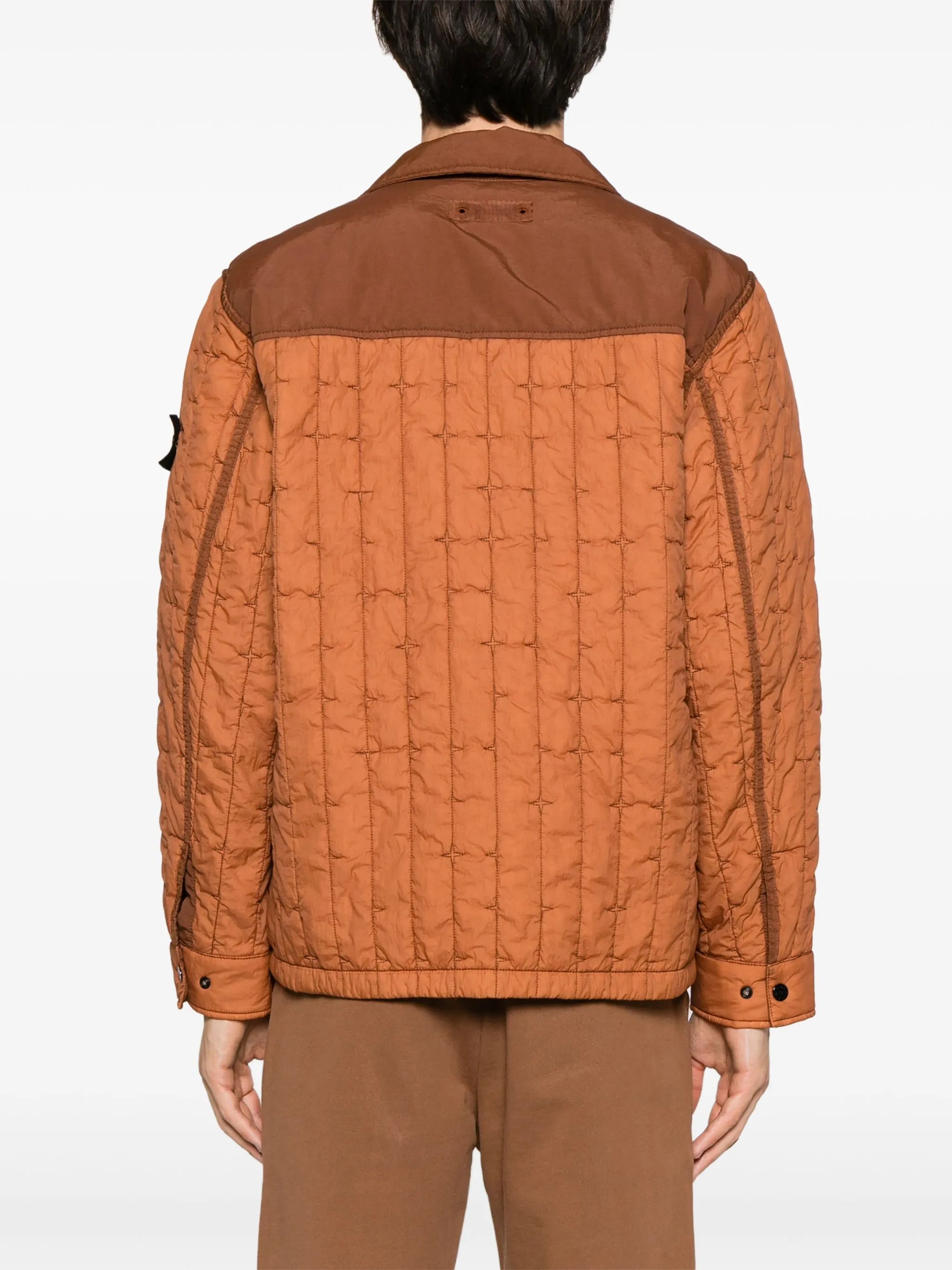 contrasting-panels quilted jacket