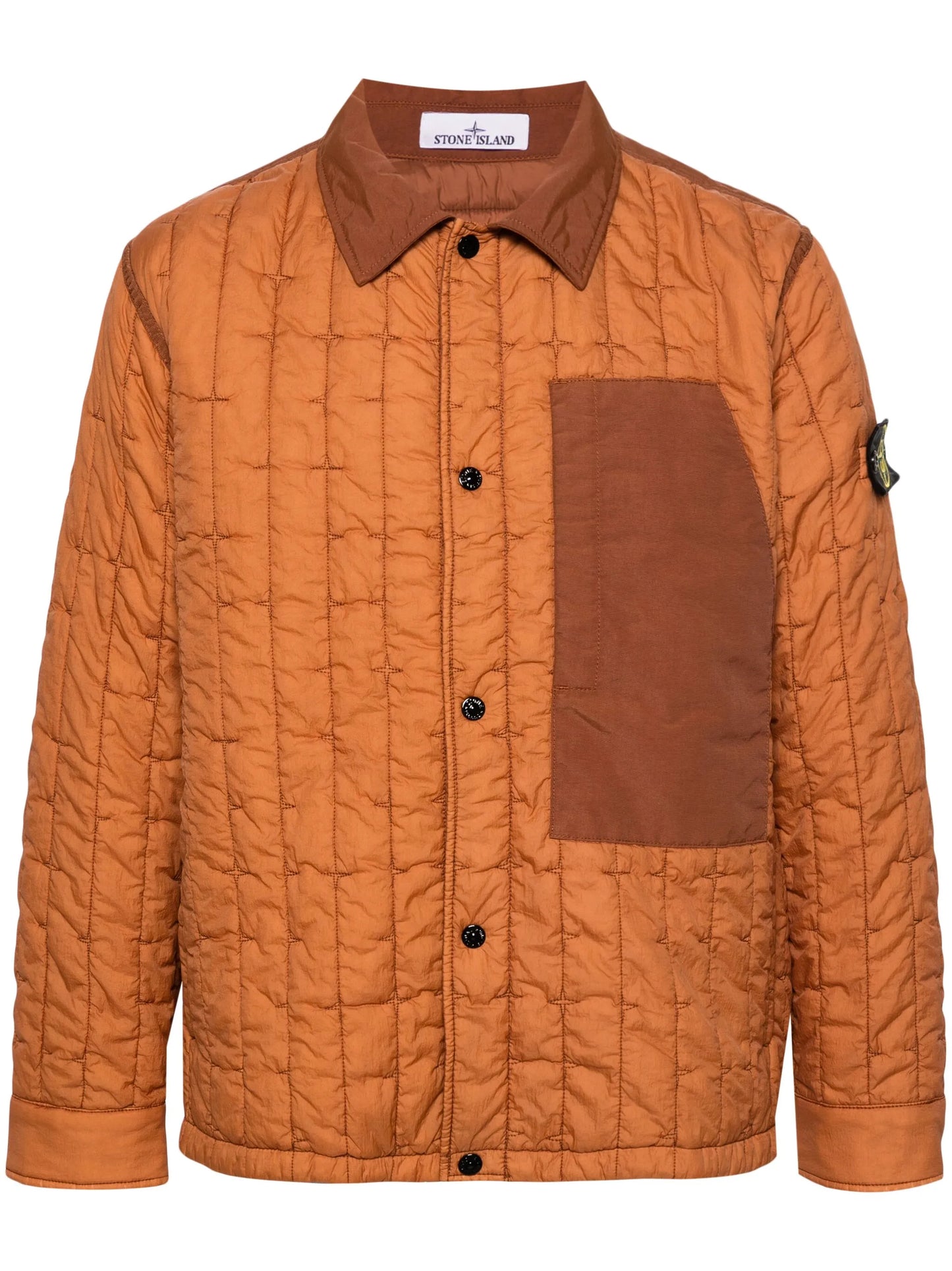 contrasting-panels quilted jacket