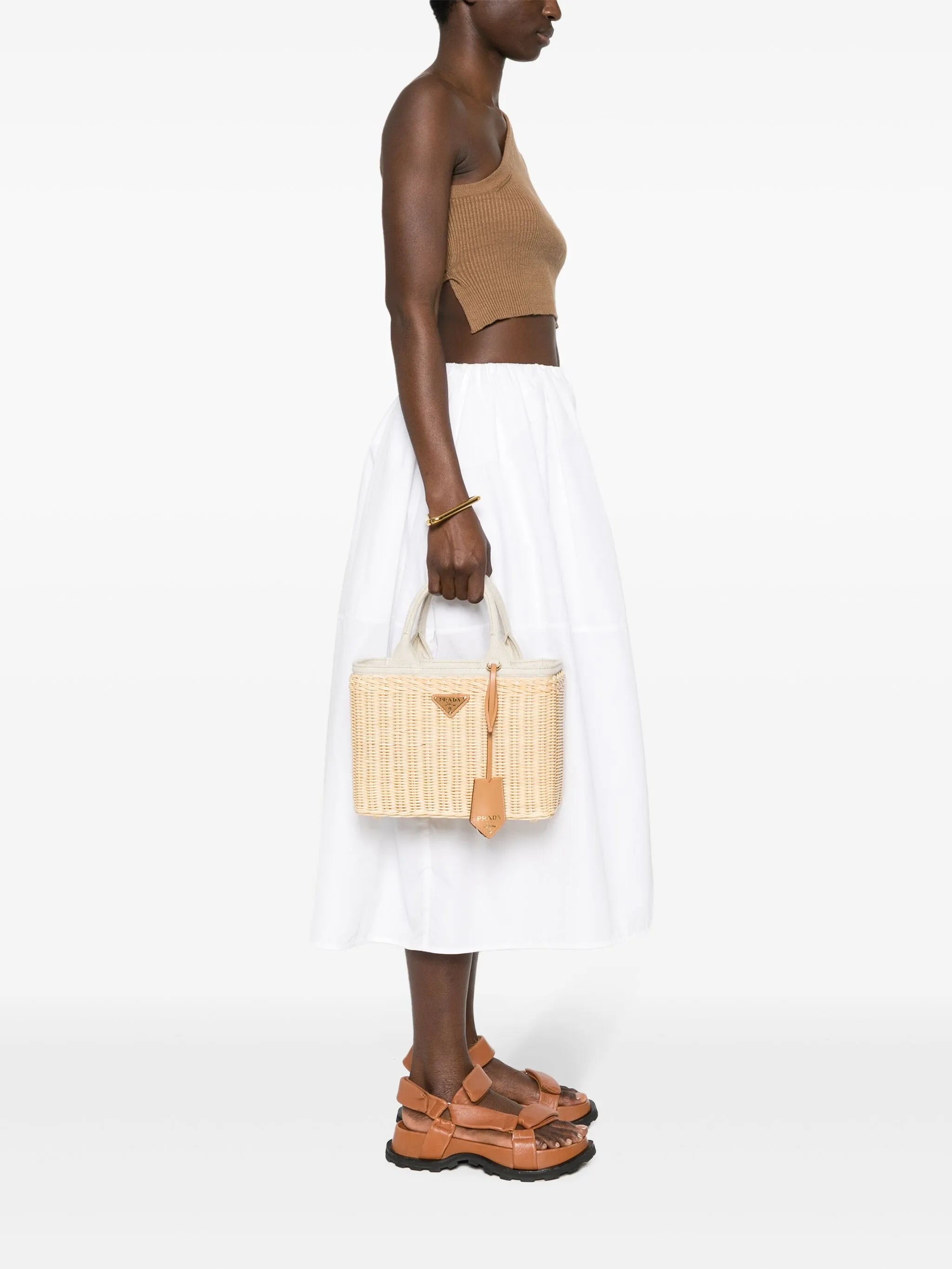 medium Wicker Triangle-logo tote bag