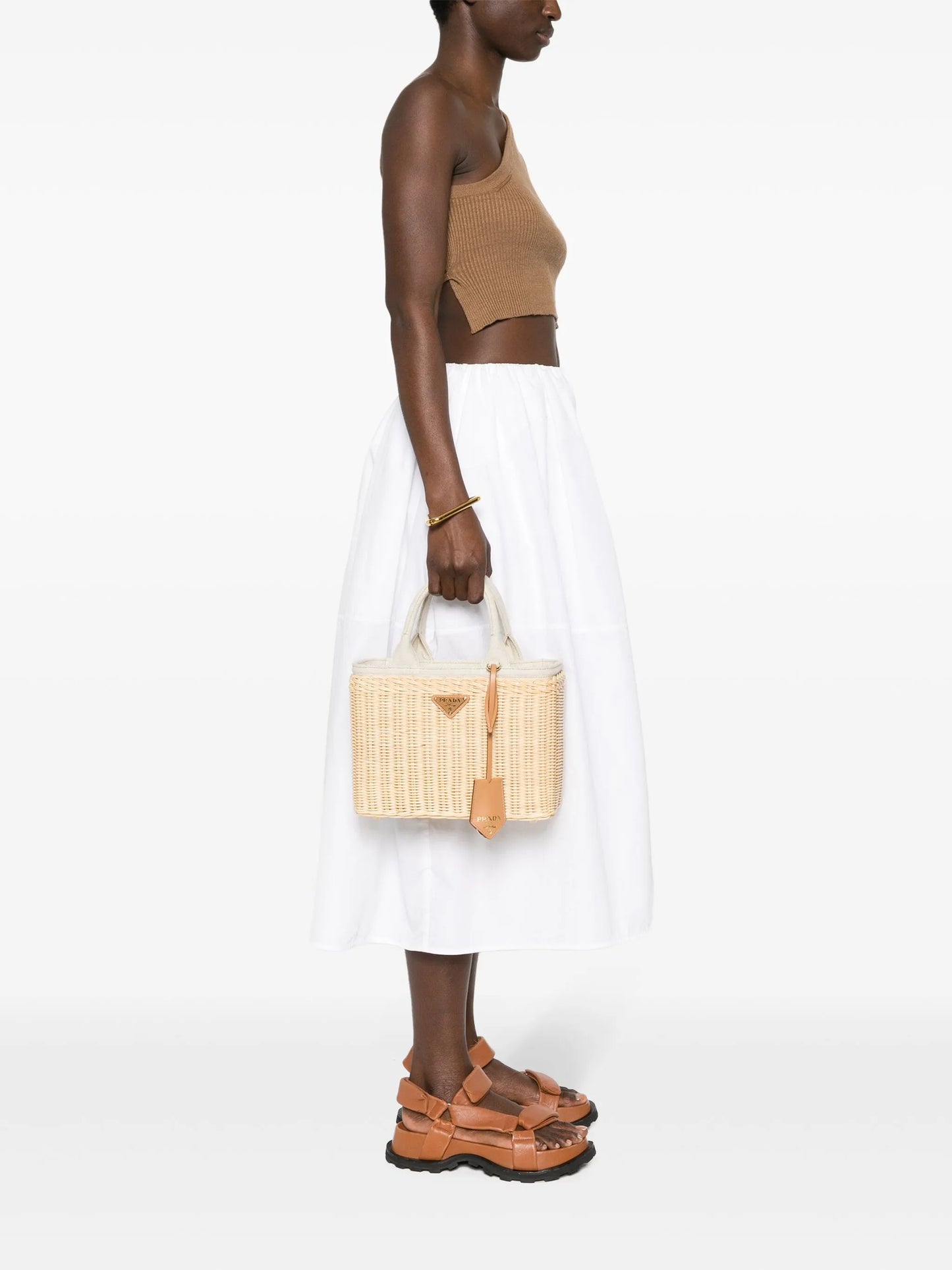medium Wicker Triangle-logo tote bag