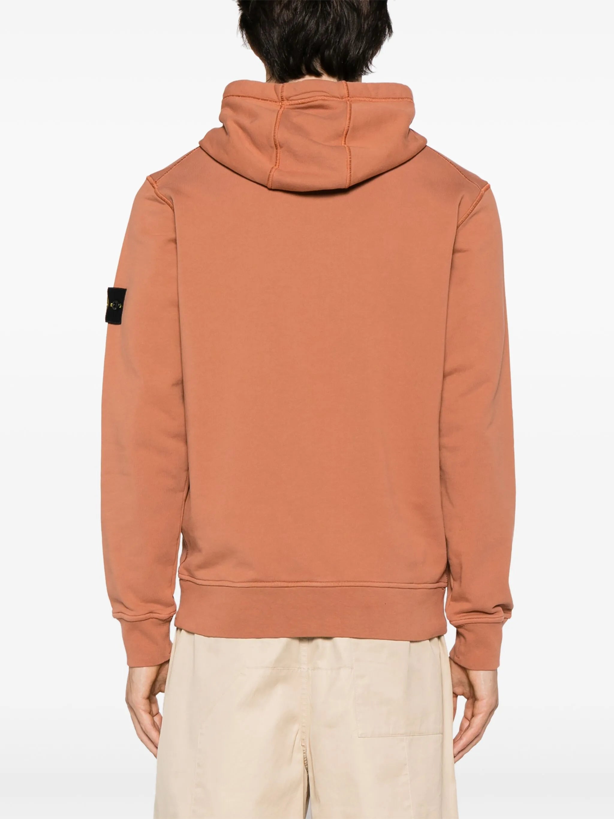 Compass-badge cotton hoodie