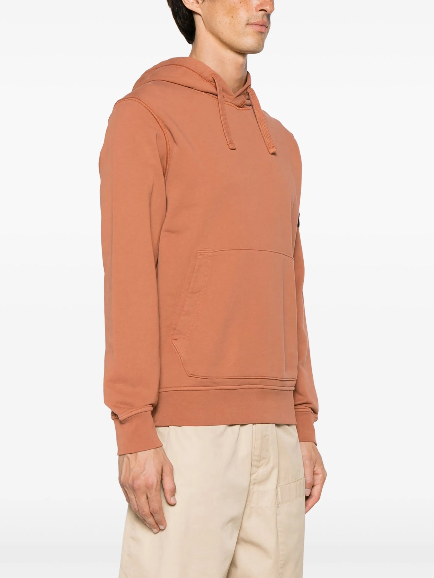 Compass-badge cotton hoodie