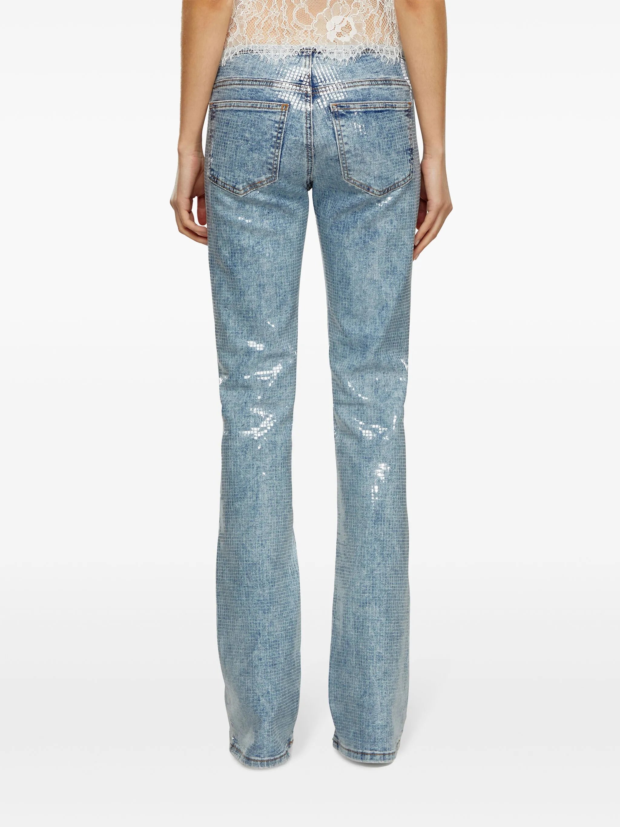 mid-rise flared jeans