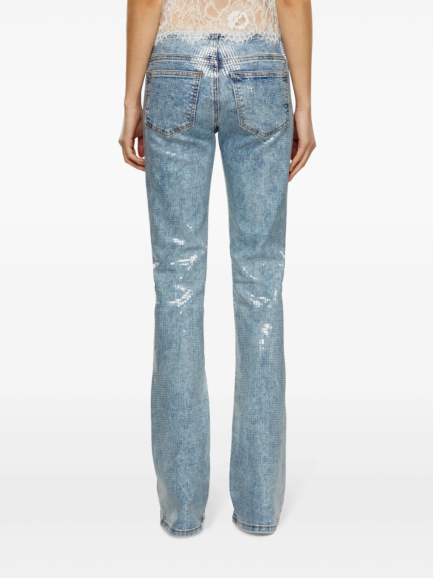 mid-rise flared jeans