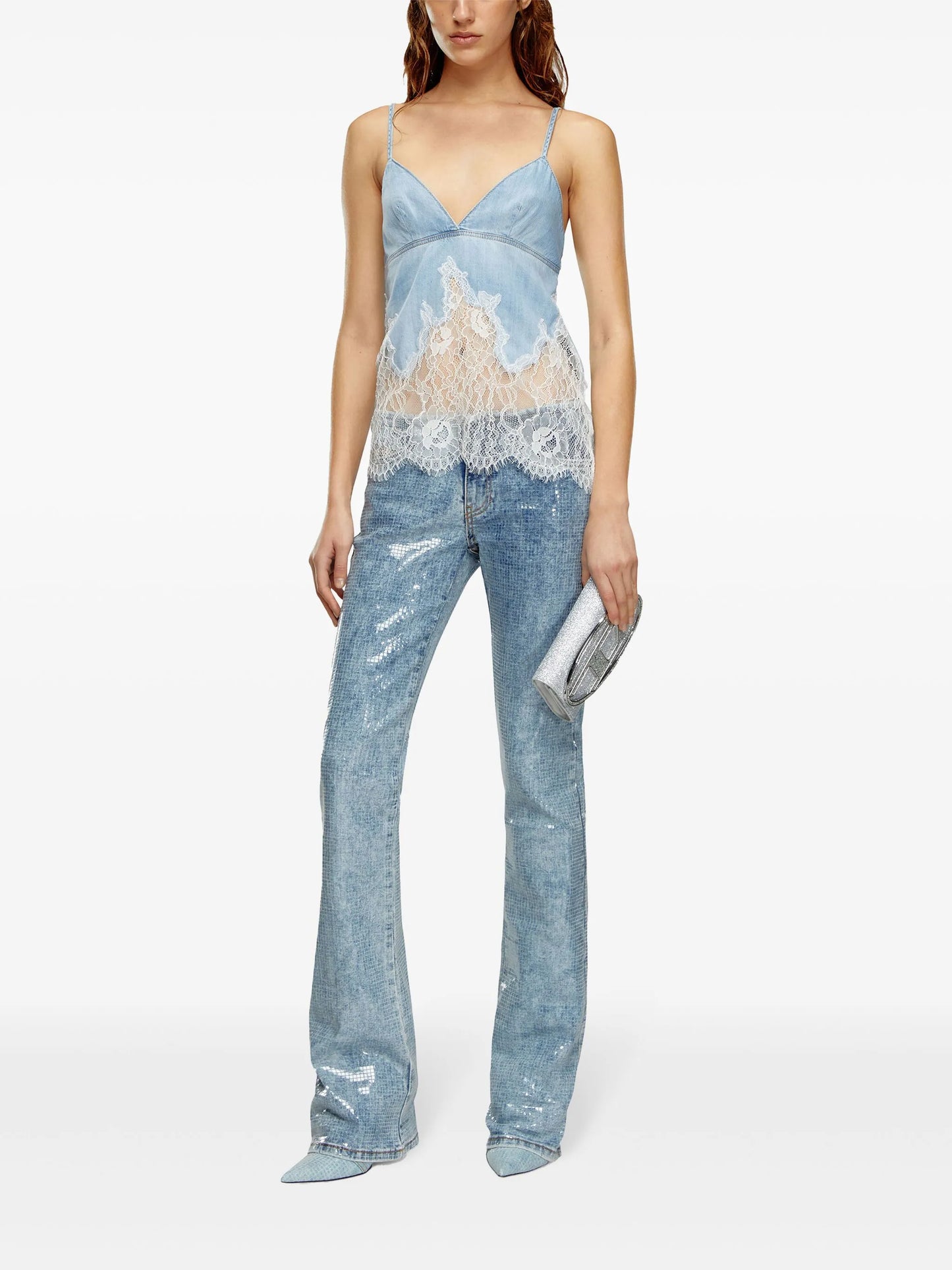 mid-rise flared jeans