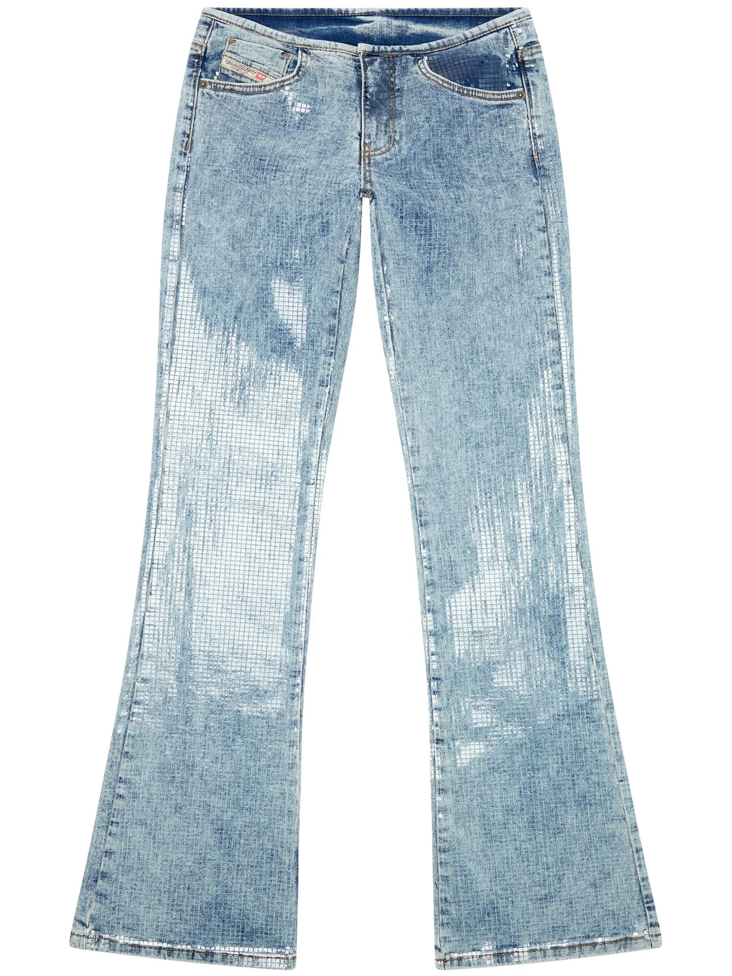 mid-rise flared jeans
