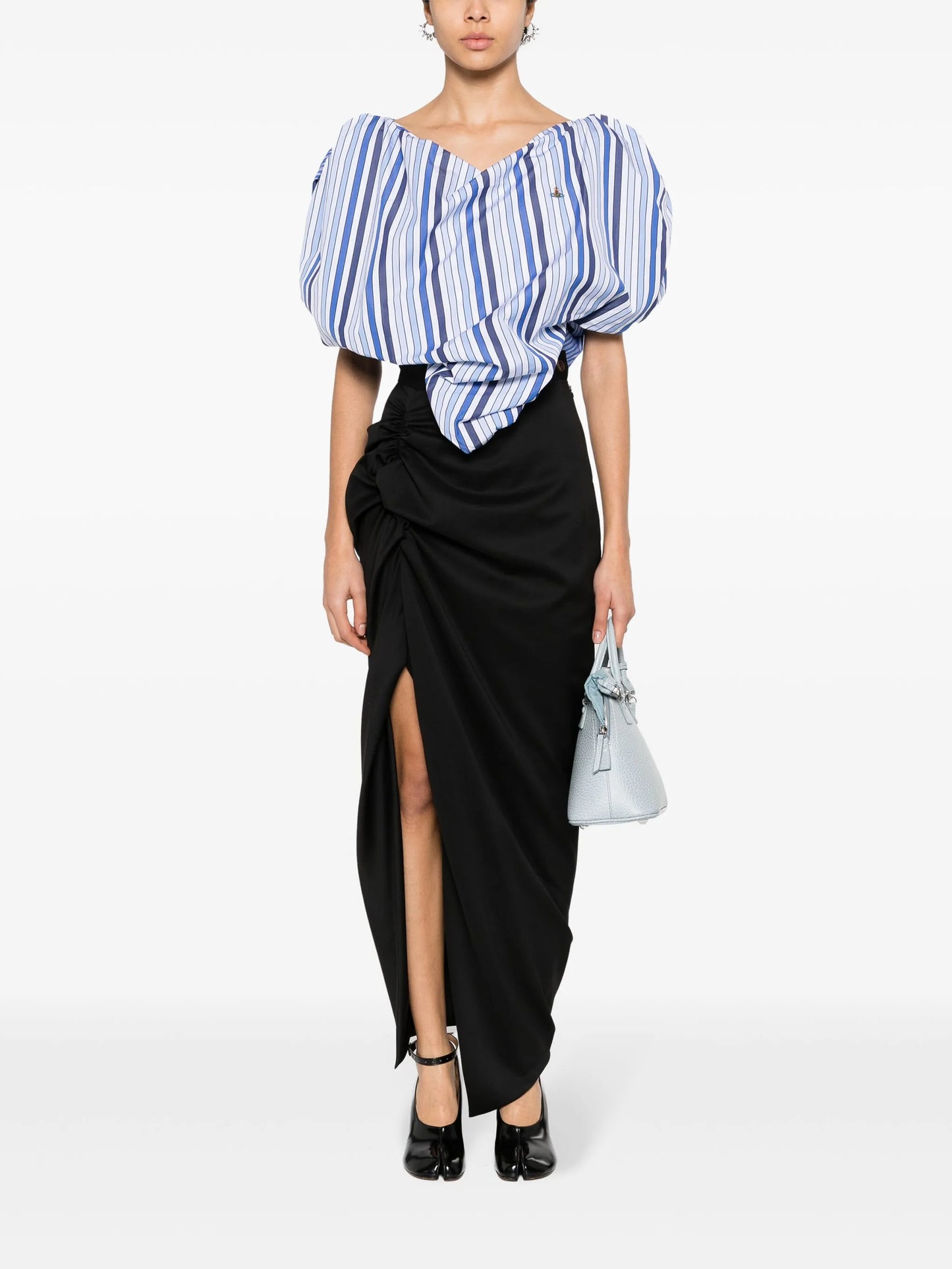 draped-detail skirt