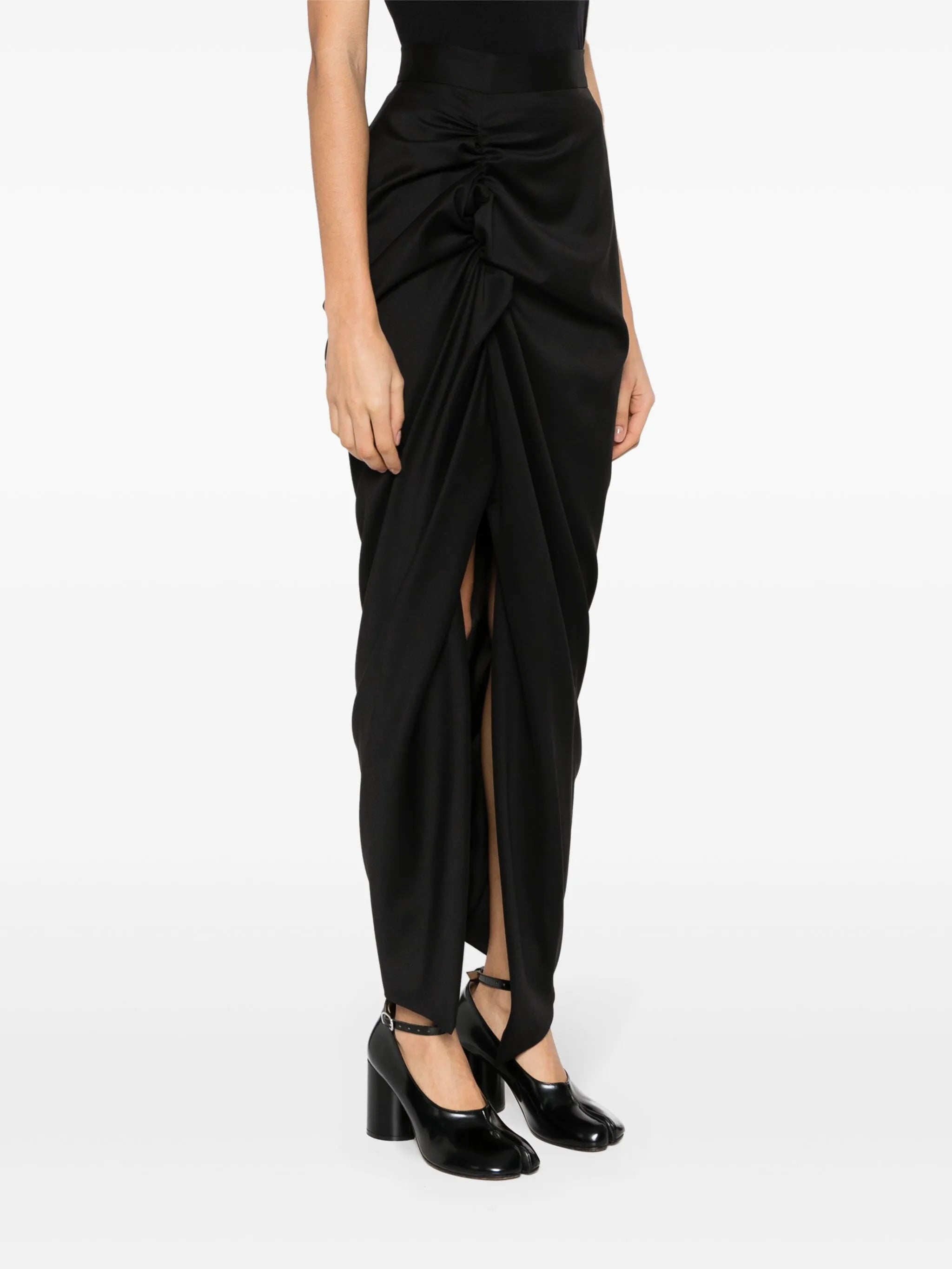 draped-detail skirt