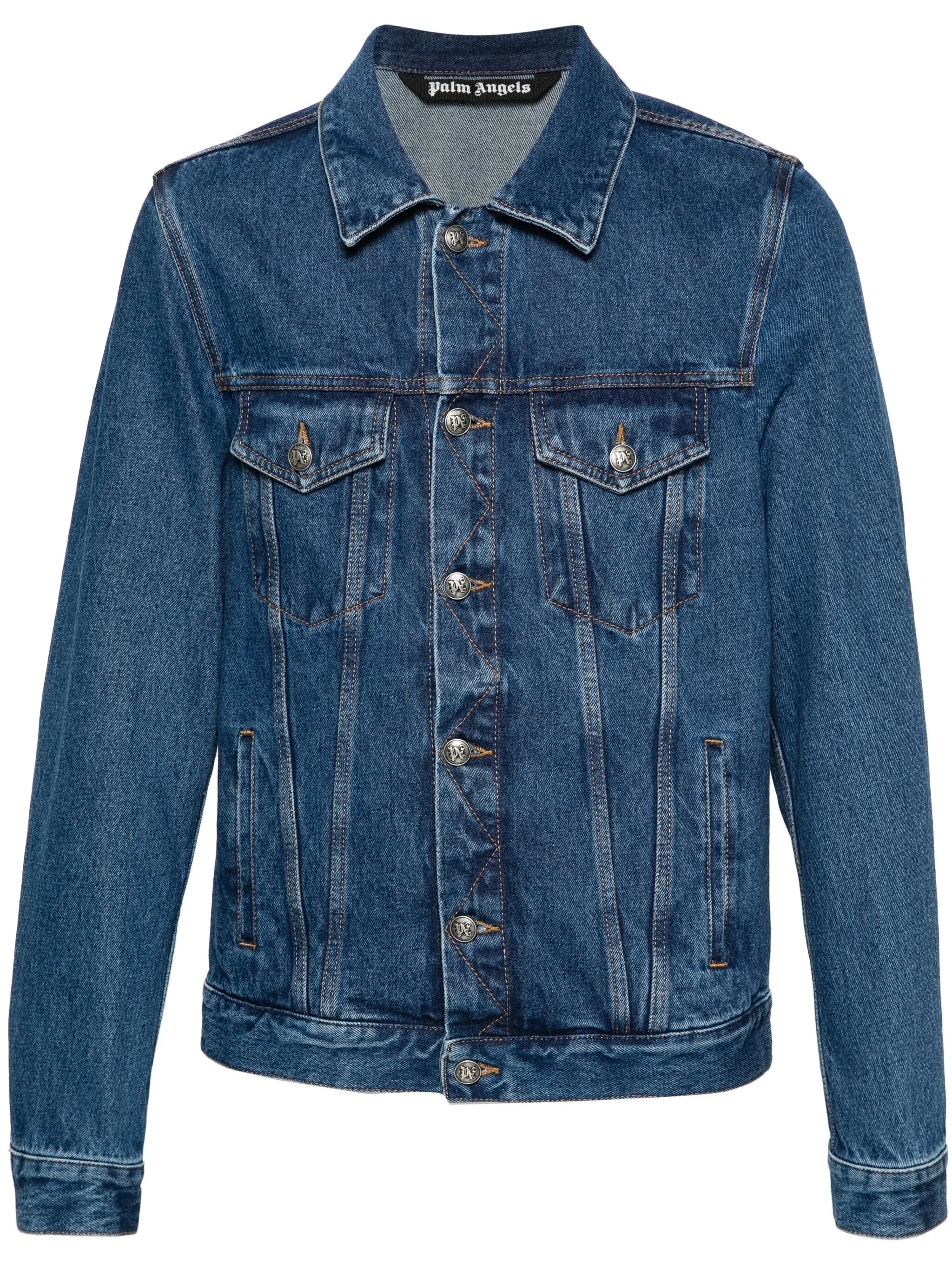 embossed-monogram denim jacket