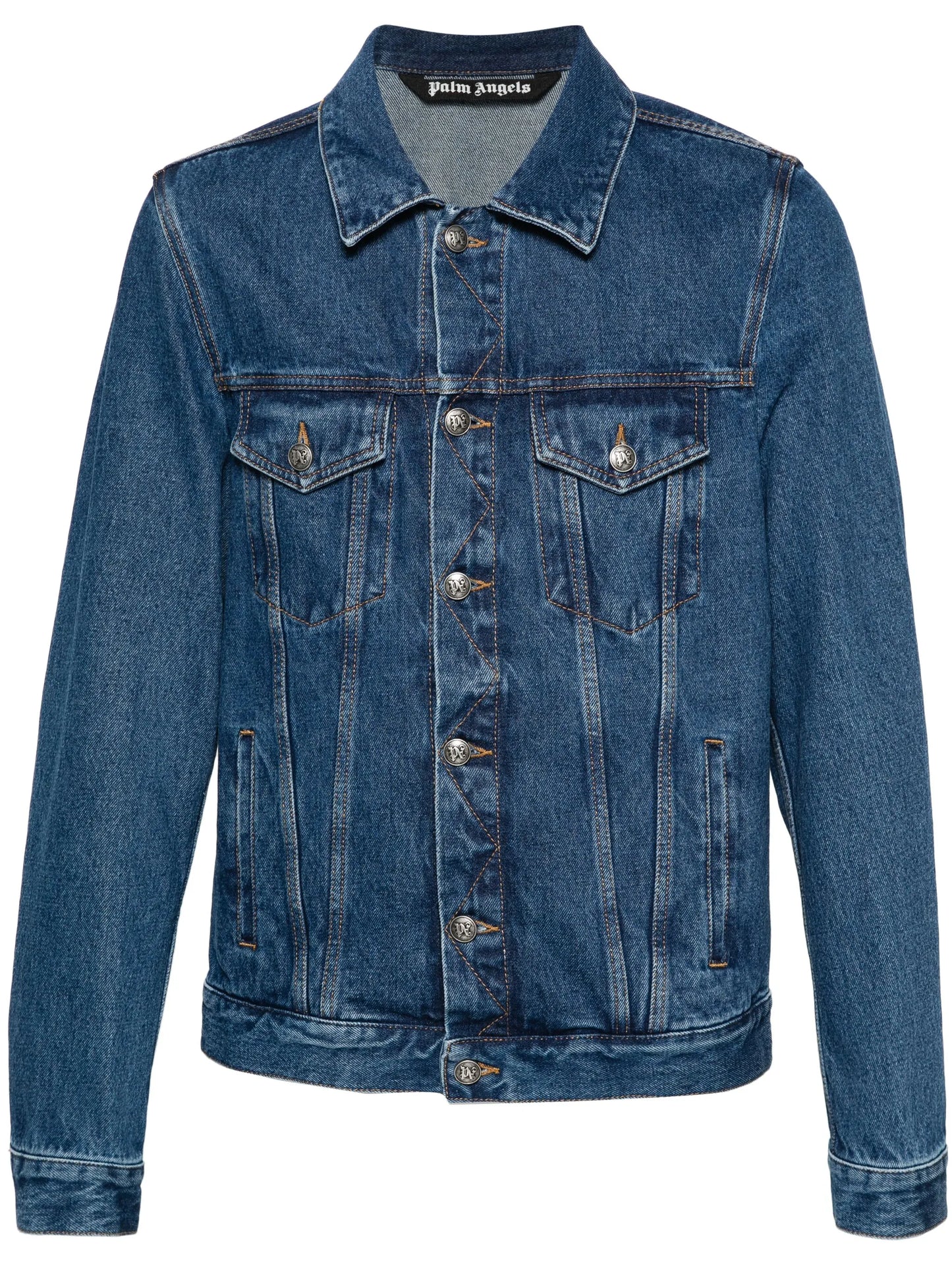embossed-monogram denim jacket