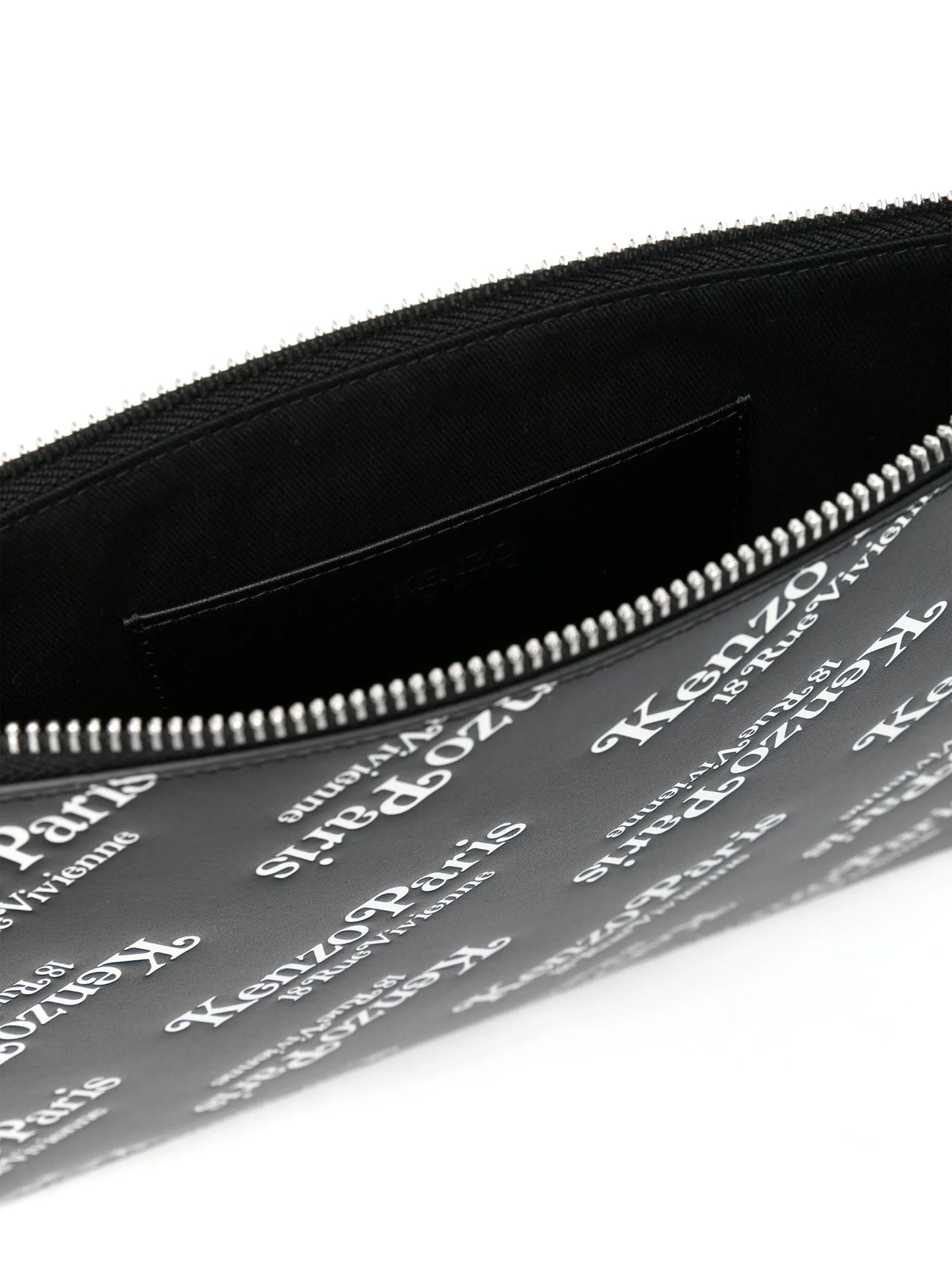 Kenzogram-print leather clutch bag