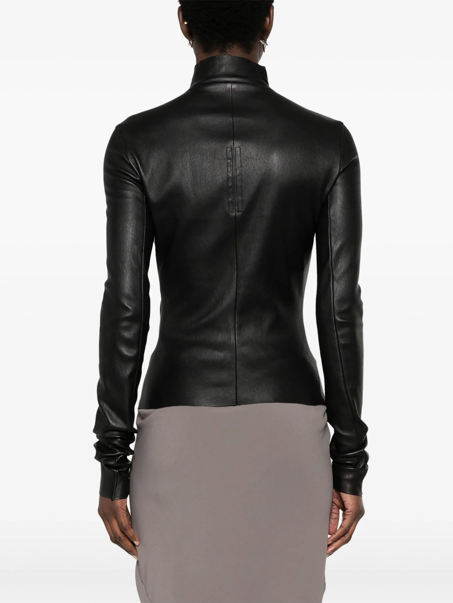 zipped leather jacket