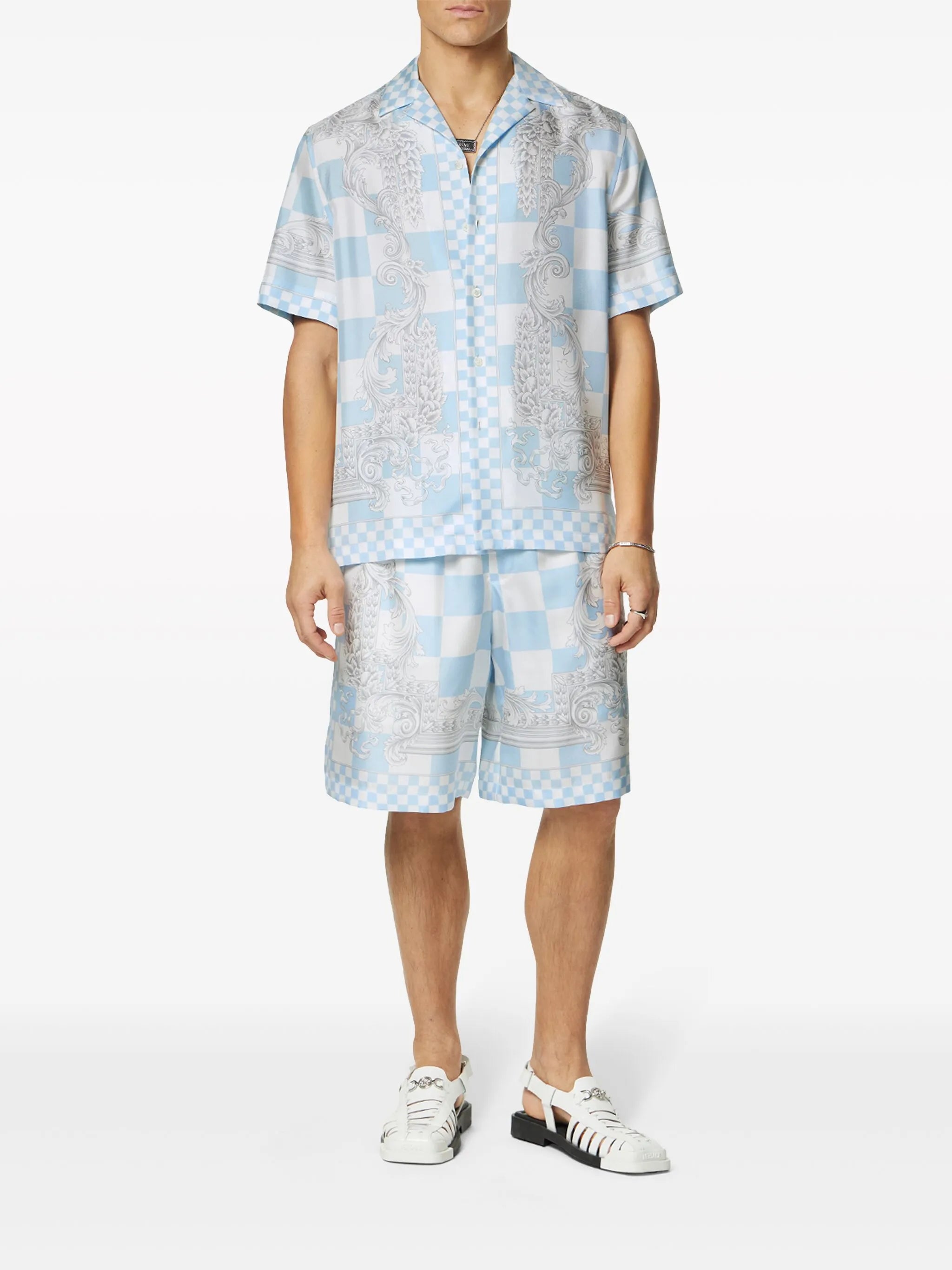 Medusa Contrasto silk shorts