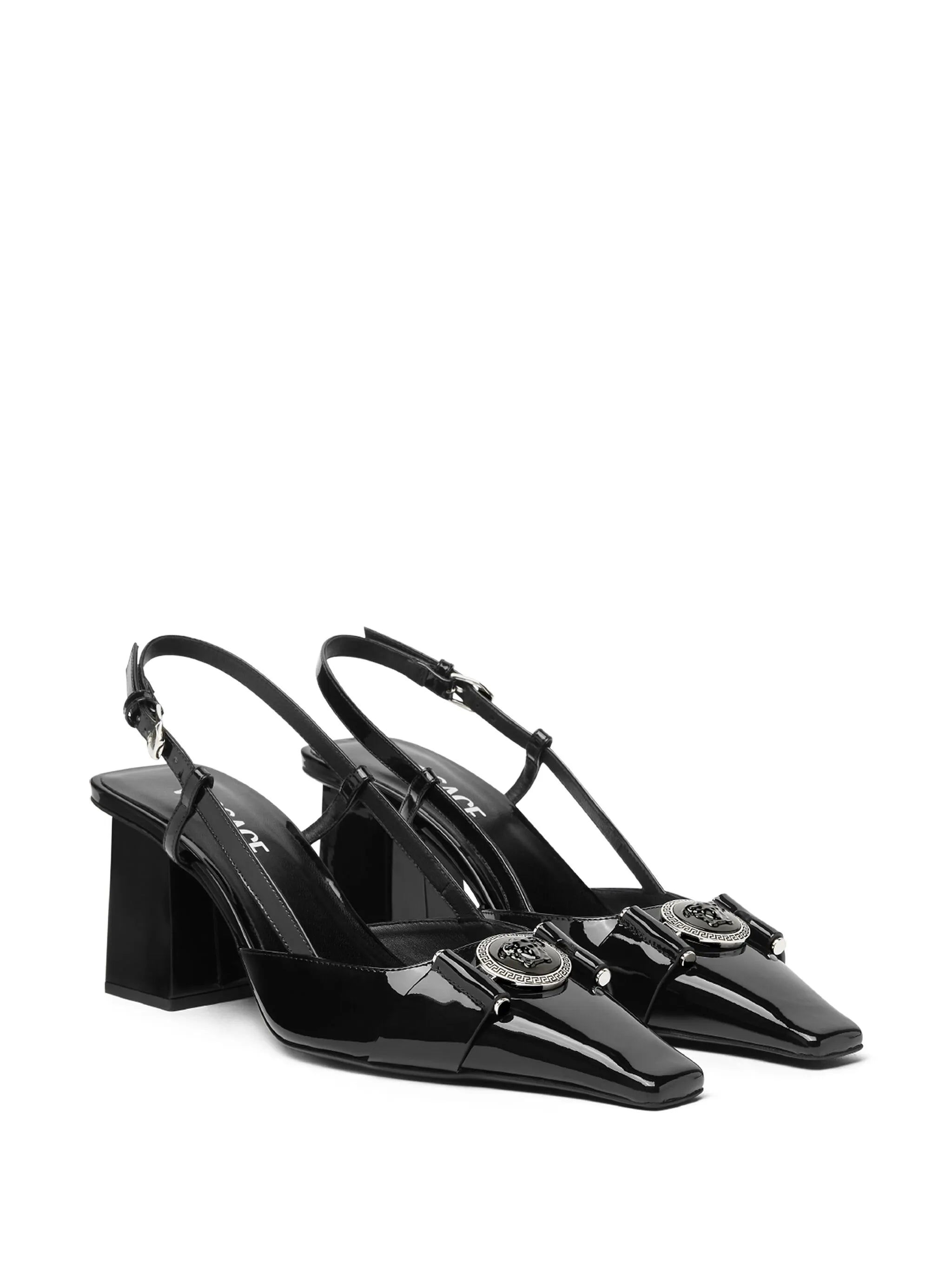 Medusa Head leather pumps