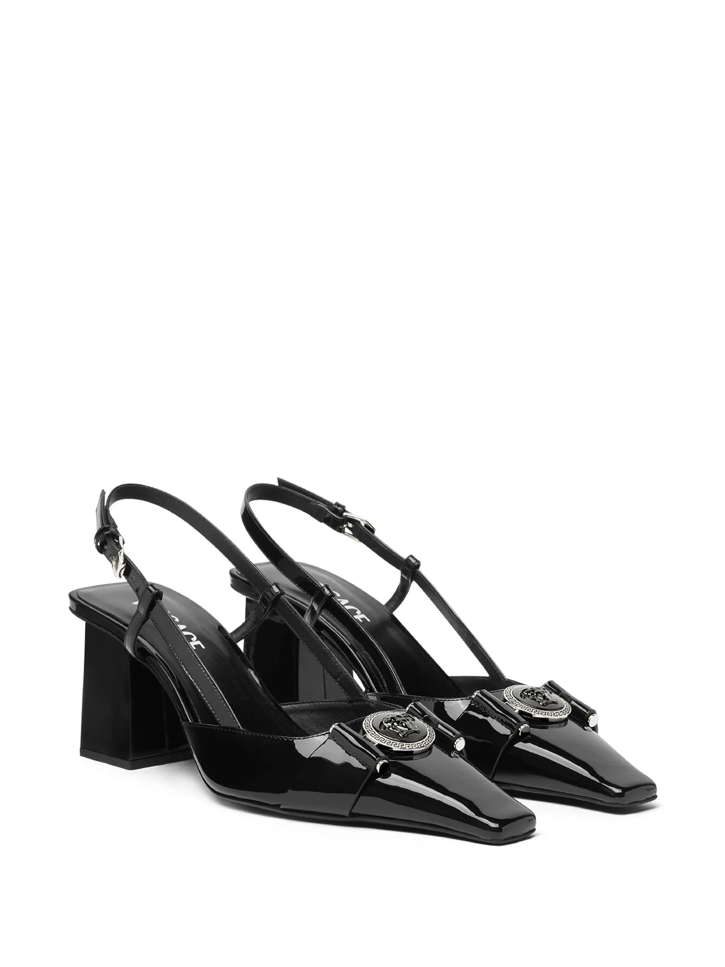 Medusa Head leather pumps