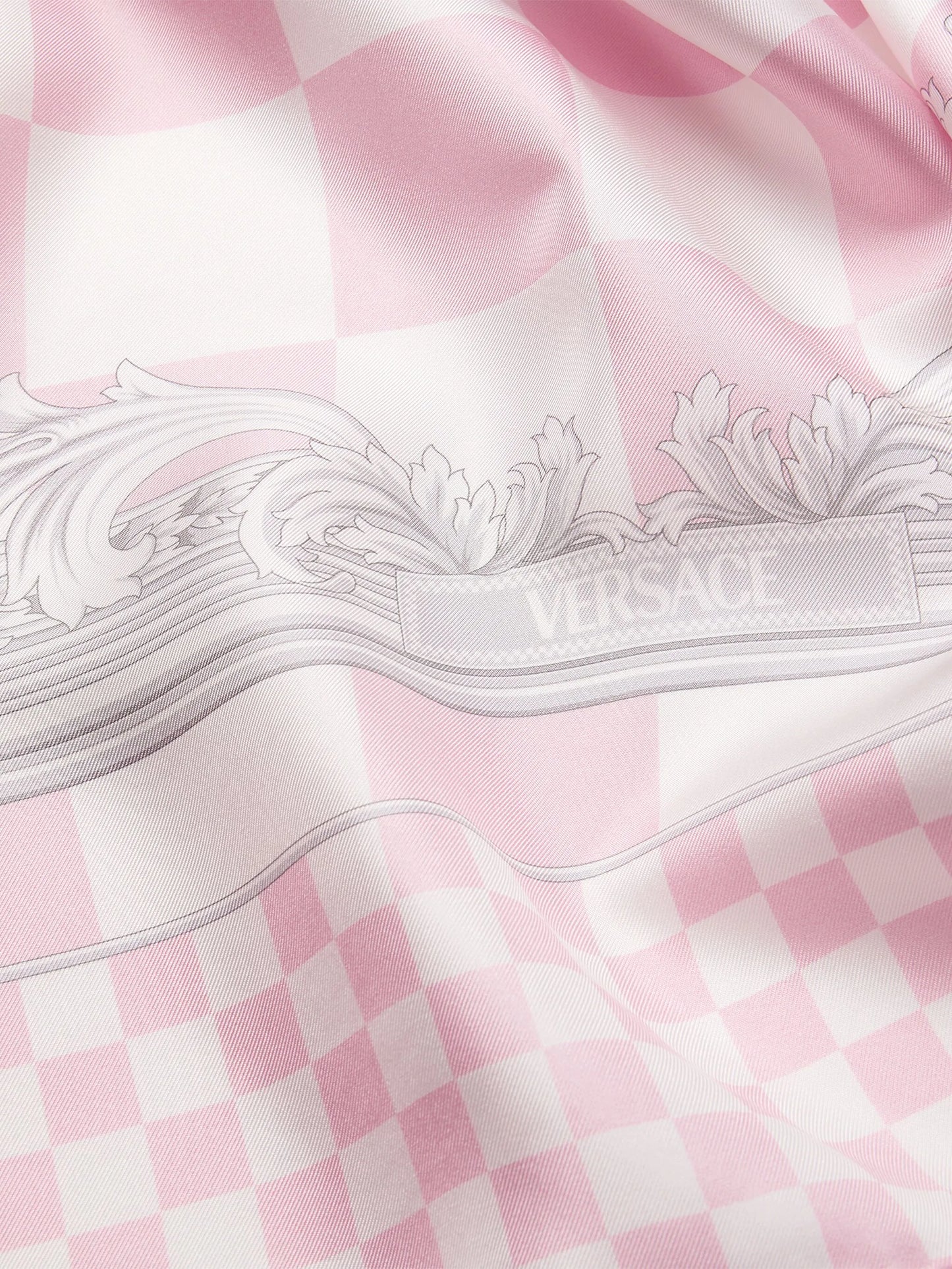 logo-print silk scarf