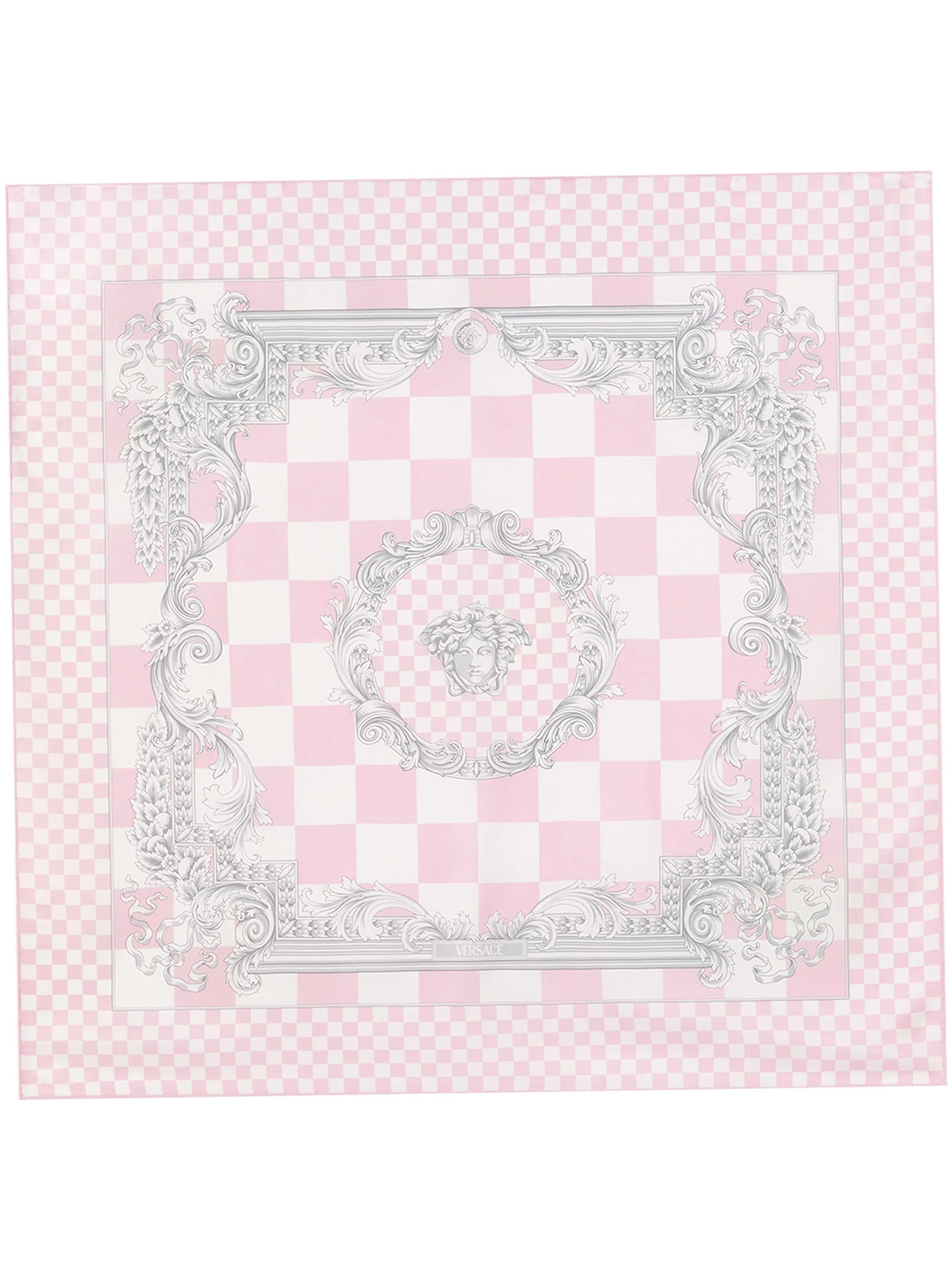 logo-print silk scarf